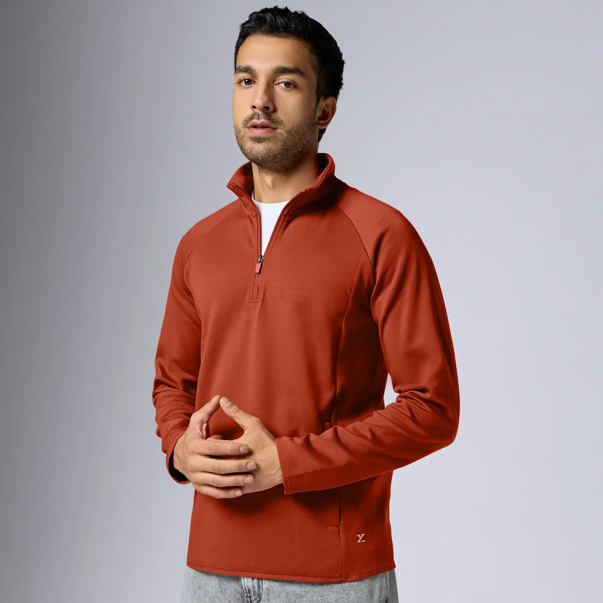 Alpha Half Zip Sweatshirt Auburn Red - Image 2