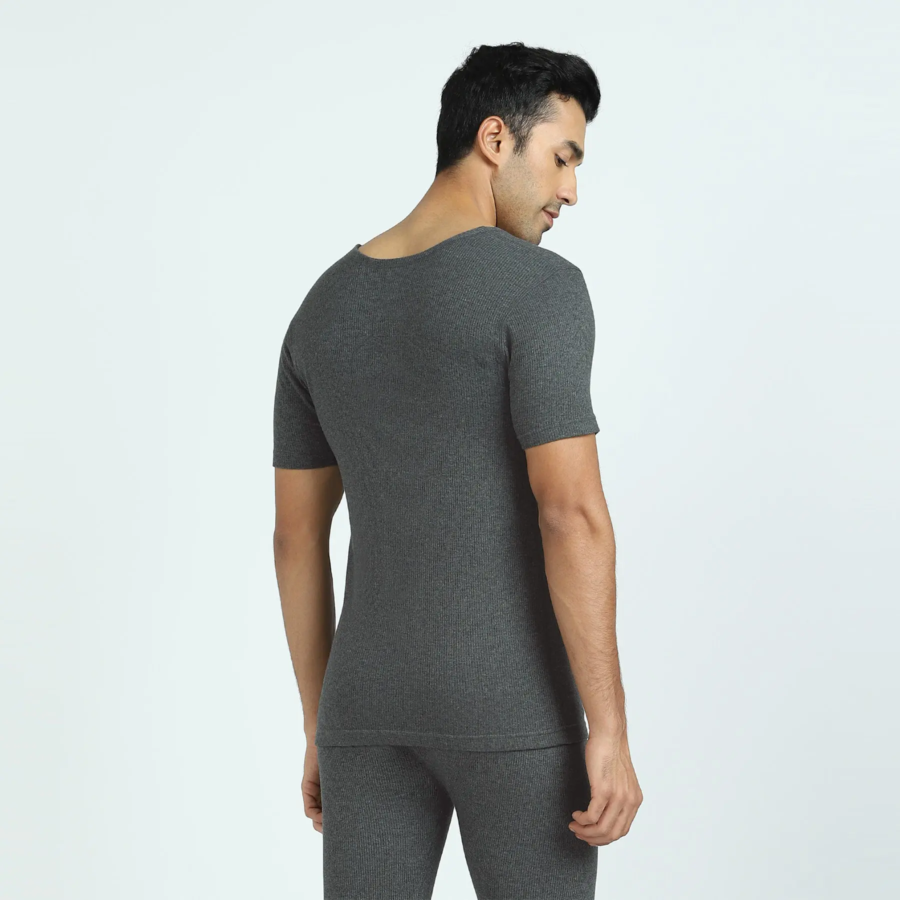 Cotton Rich Short Sleeve Thermal Set Graphite Grey - Image 5