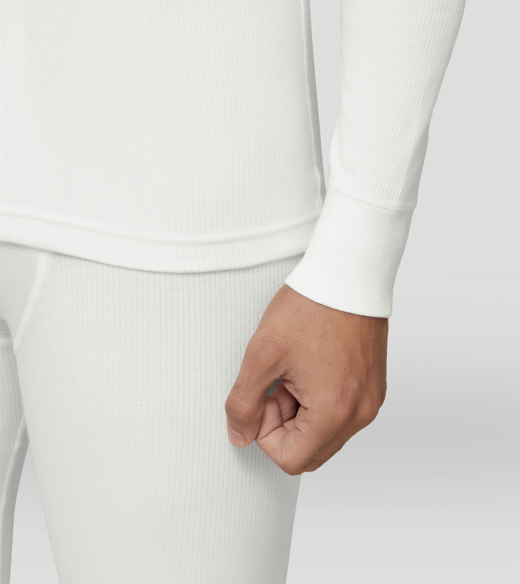 Cotton Rich Long Sleeve Thermal Set Ivory White - Image 5