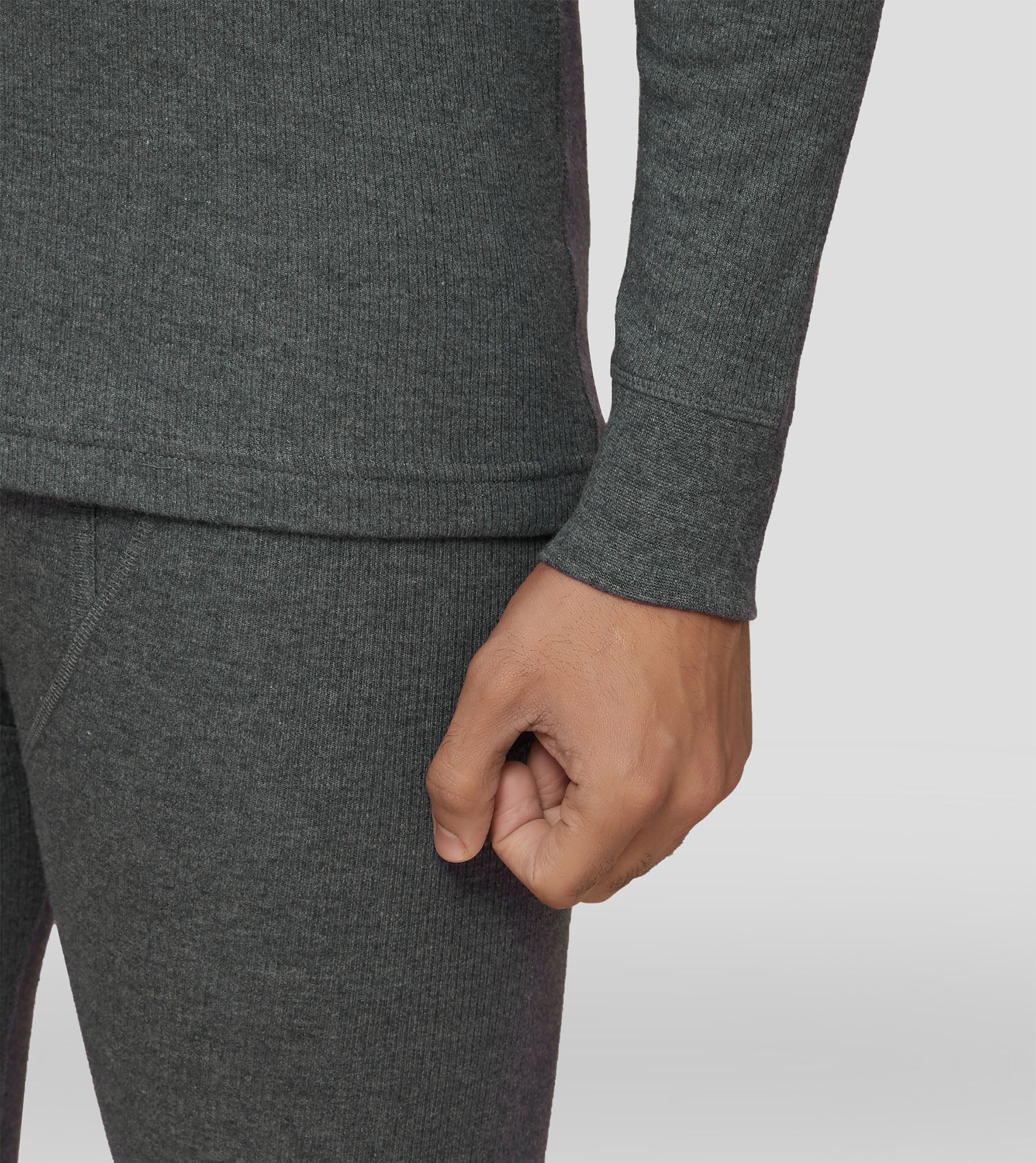 Cotton Rich Long Sleeve Thermal Set Graphite Grey - Image 4
