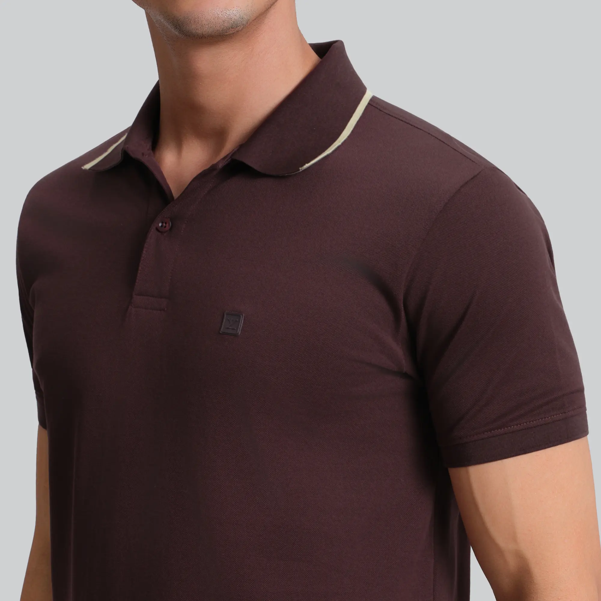 Pique Polo T-shirt - Espresso Brown - Image 2