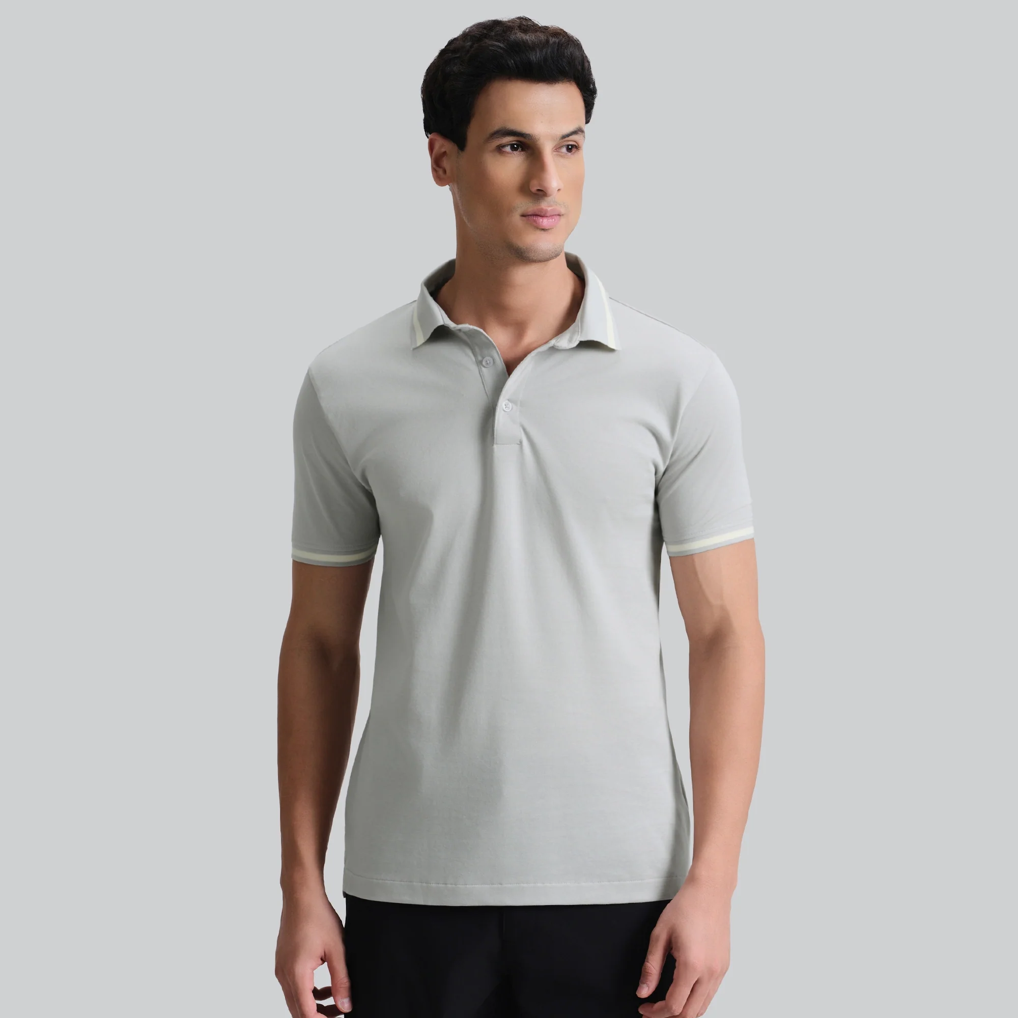 Pique Polo T-shirt - Grey Mist