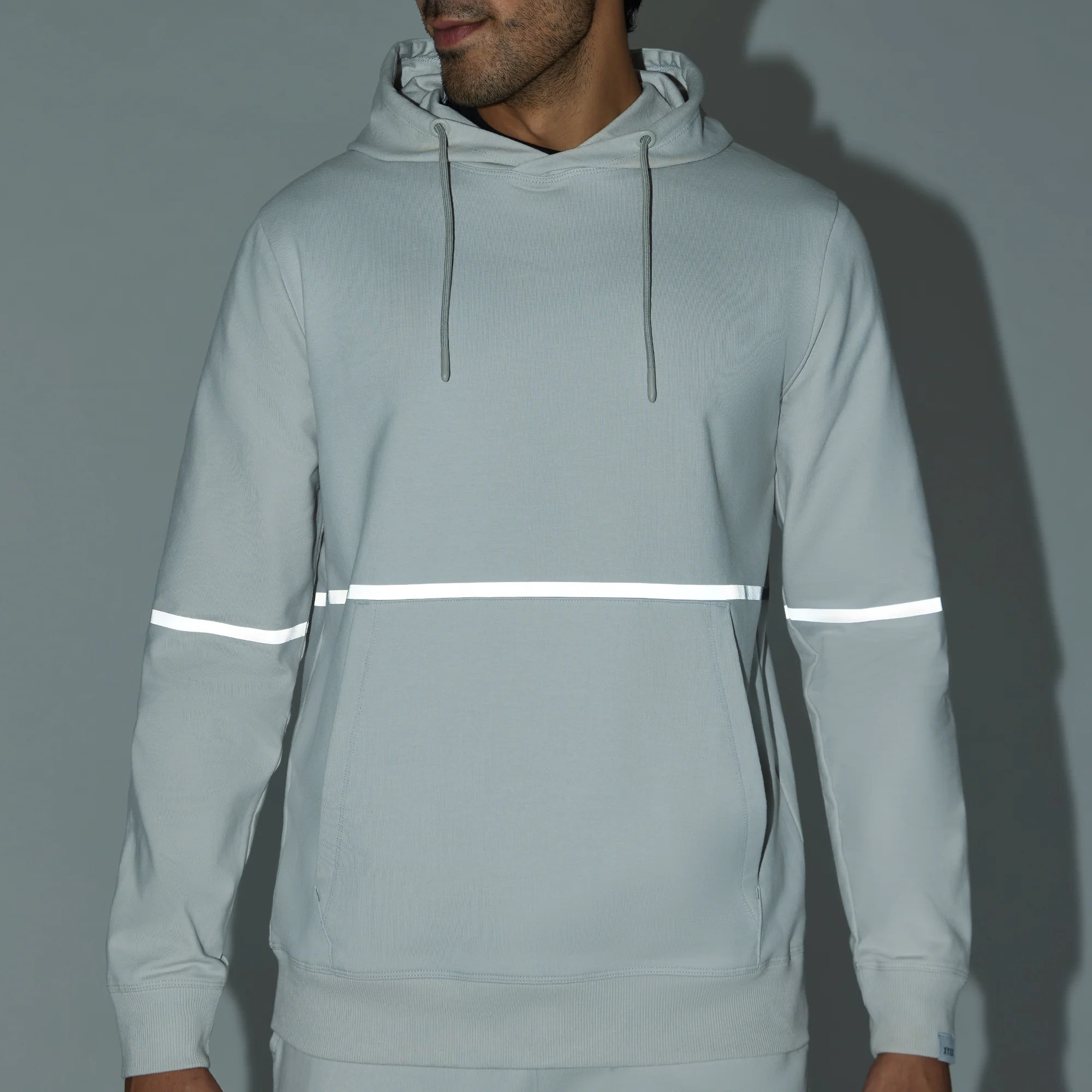 Ascent French Terry Cotton Blend Hoodie and Joggers Co-Ord Chrome White - Image 6