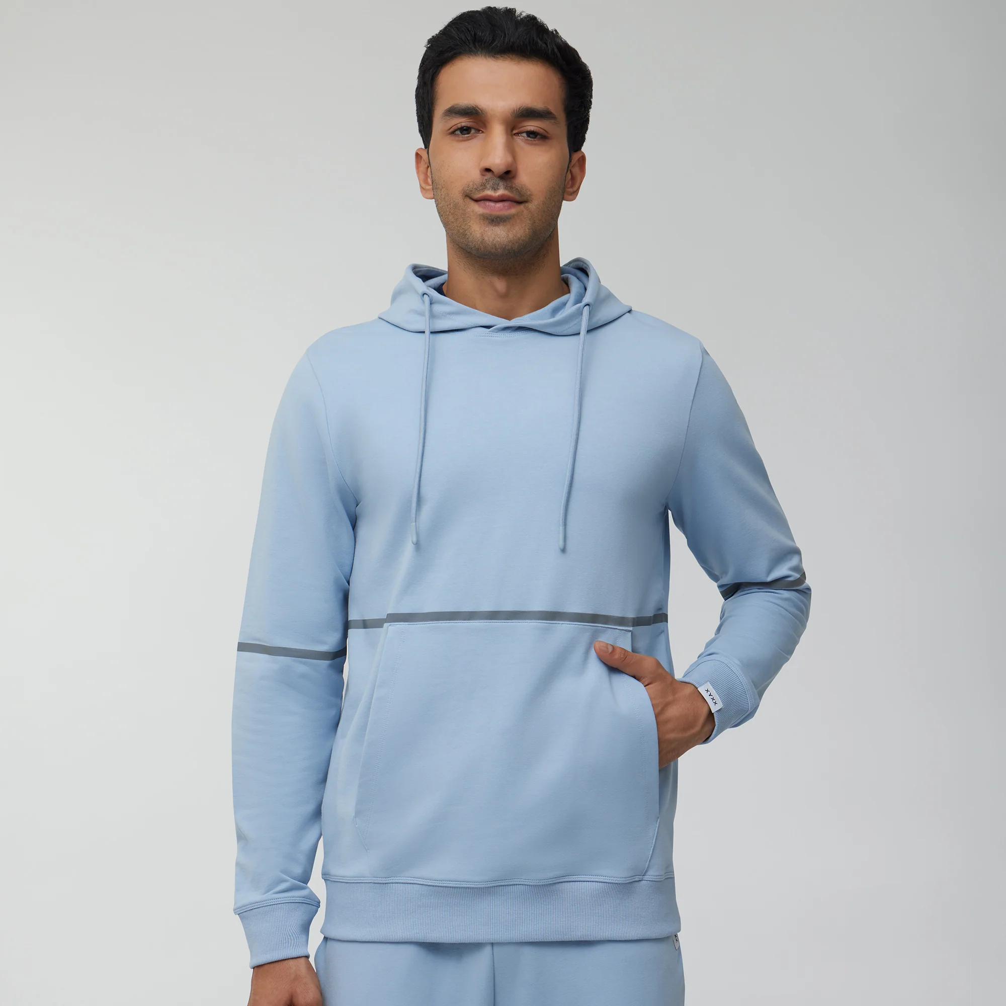 Ascent French Terry Cotton Blend Hoodie and Joggers Co-Ord Glacier Blue - Image 3