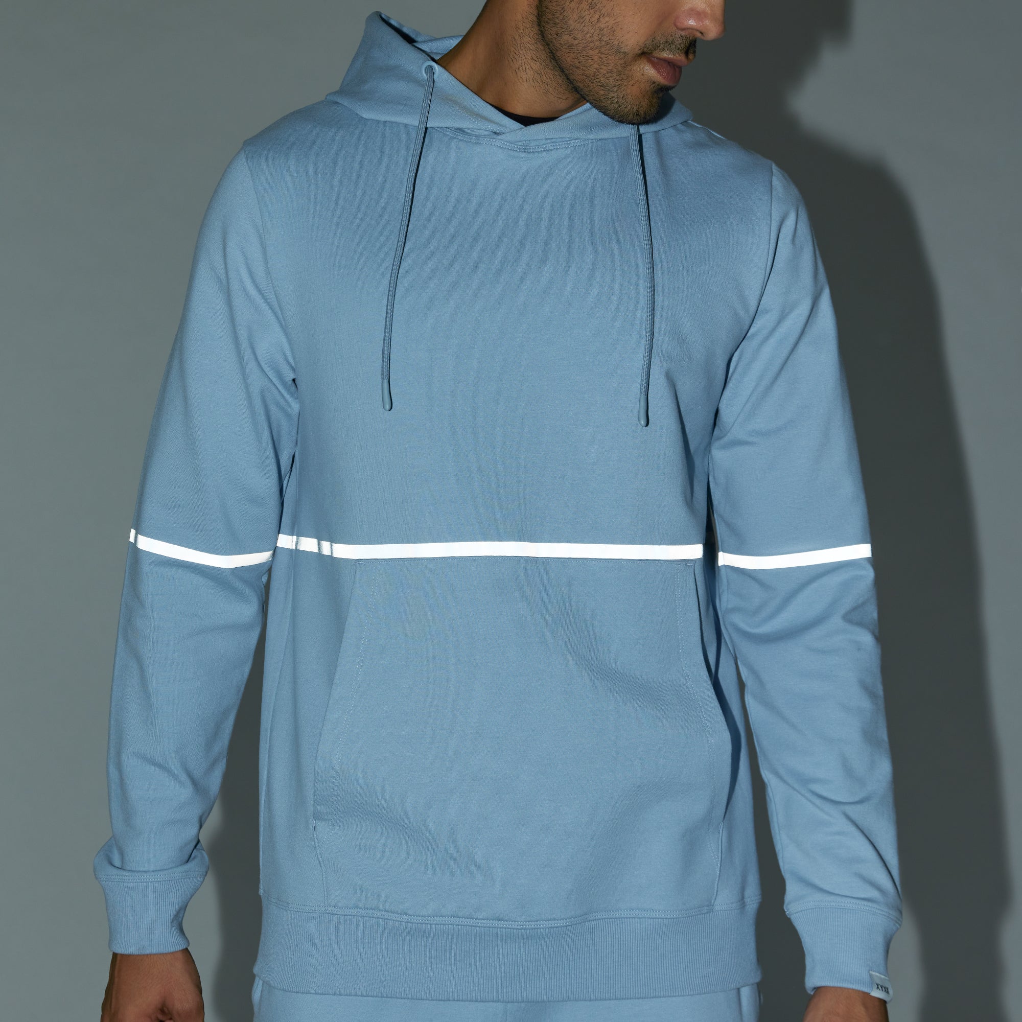 Ascent French Terry Cotton Blend Hoodie and Joggers Co-Ord Glacier Blue - Image 6
