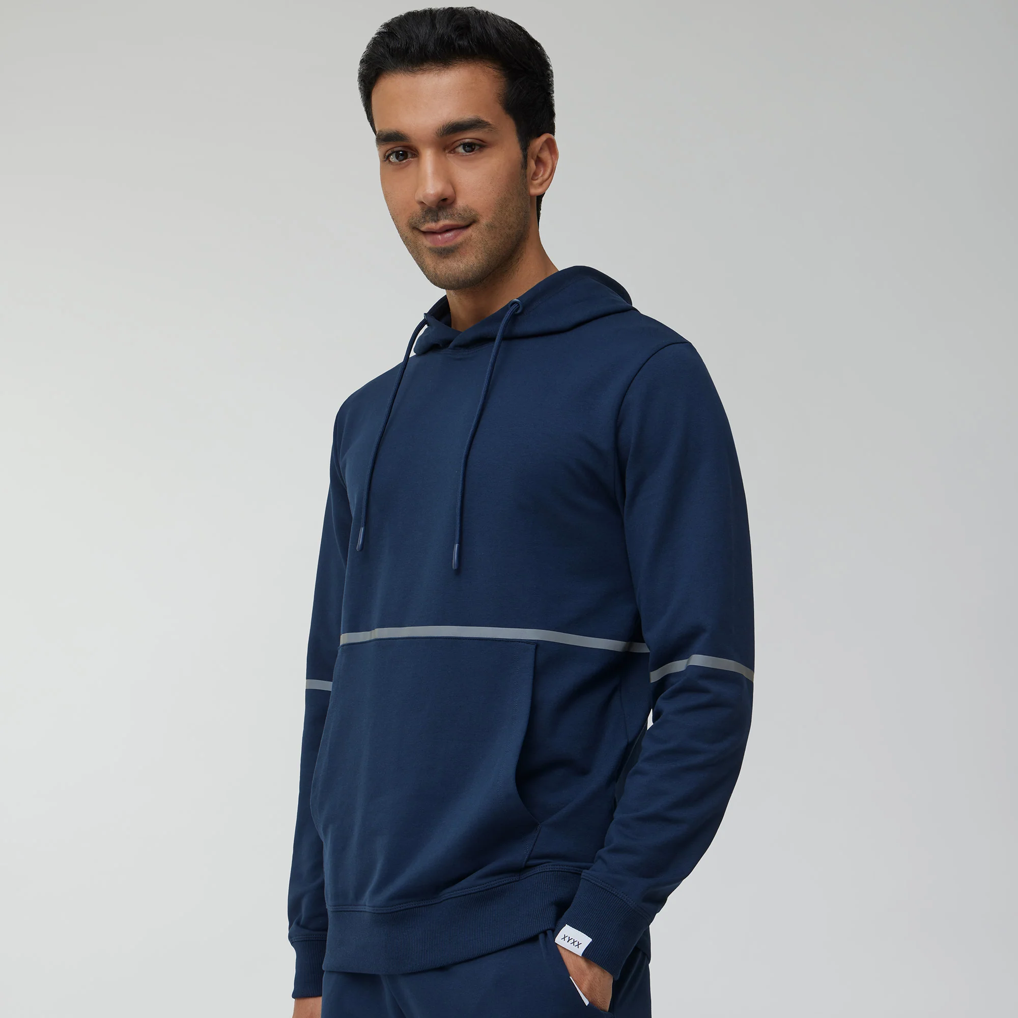 Ascent French Terry Cotton Blend Hoodie and Joggers Co-Ord Midnight Blue - Image 4