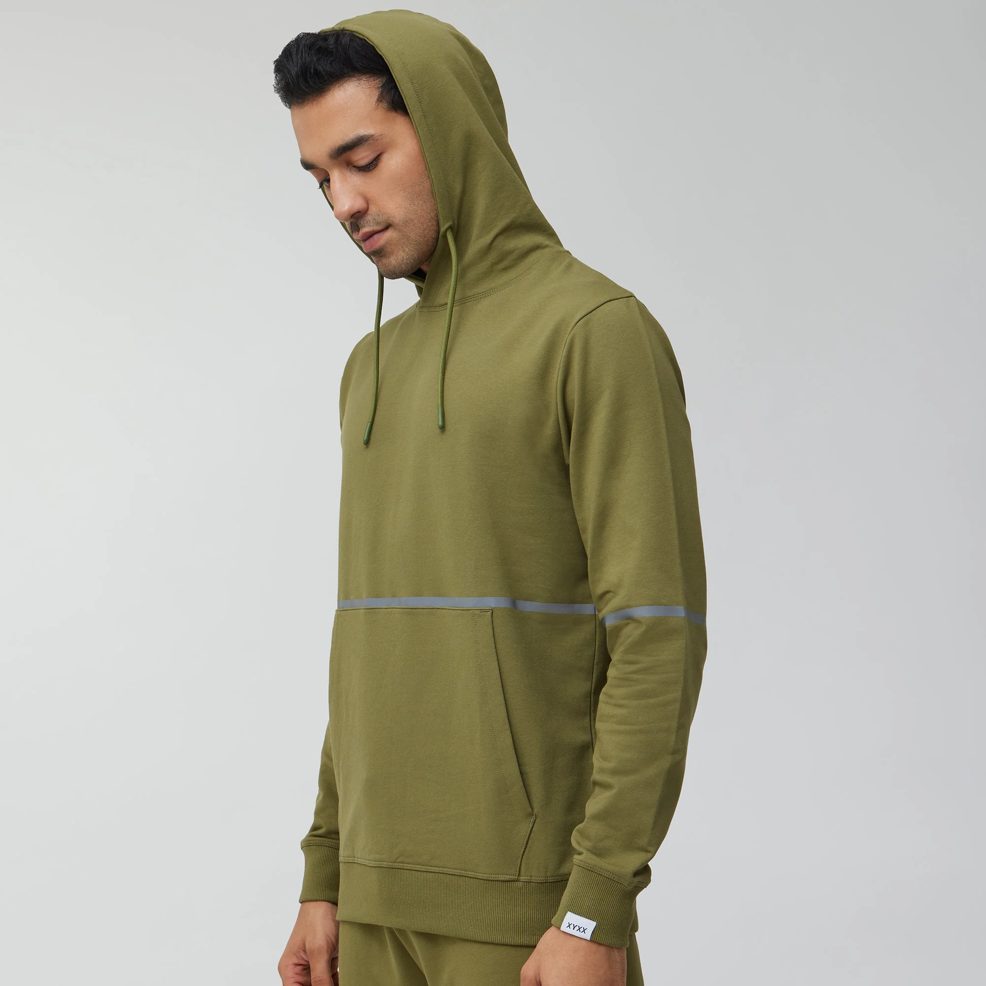 Ascent French Terry Cotton Blend Hoodie and Joggers Co-Ord Olive Green - Image 4