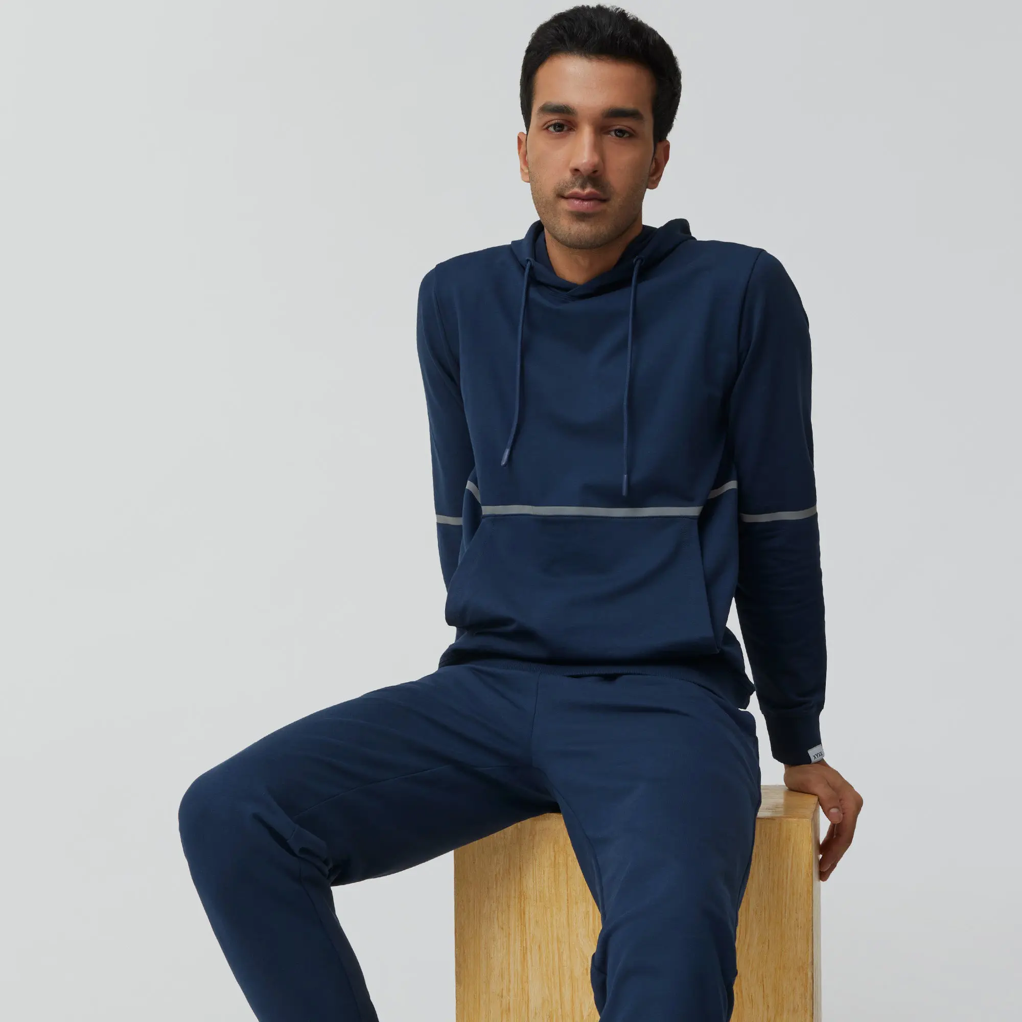 Ascent French Terry Cotton Blend Hoodies Midnight Blue - Image 2
