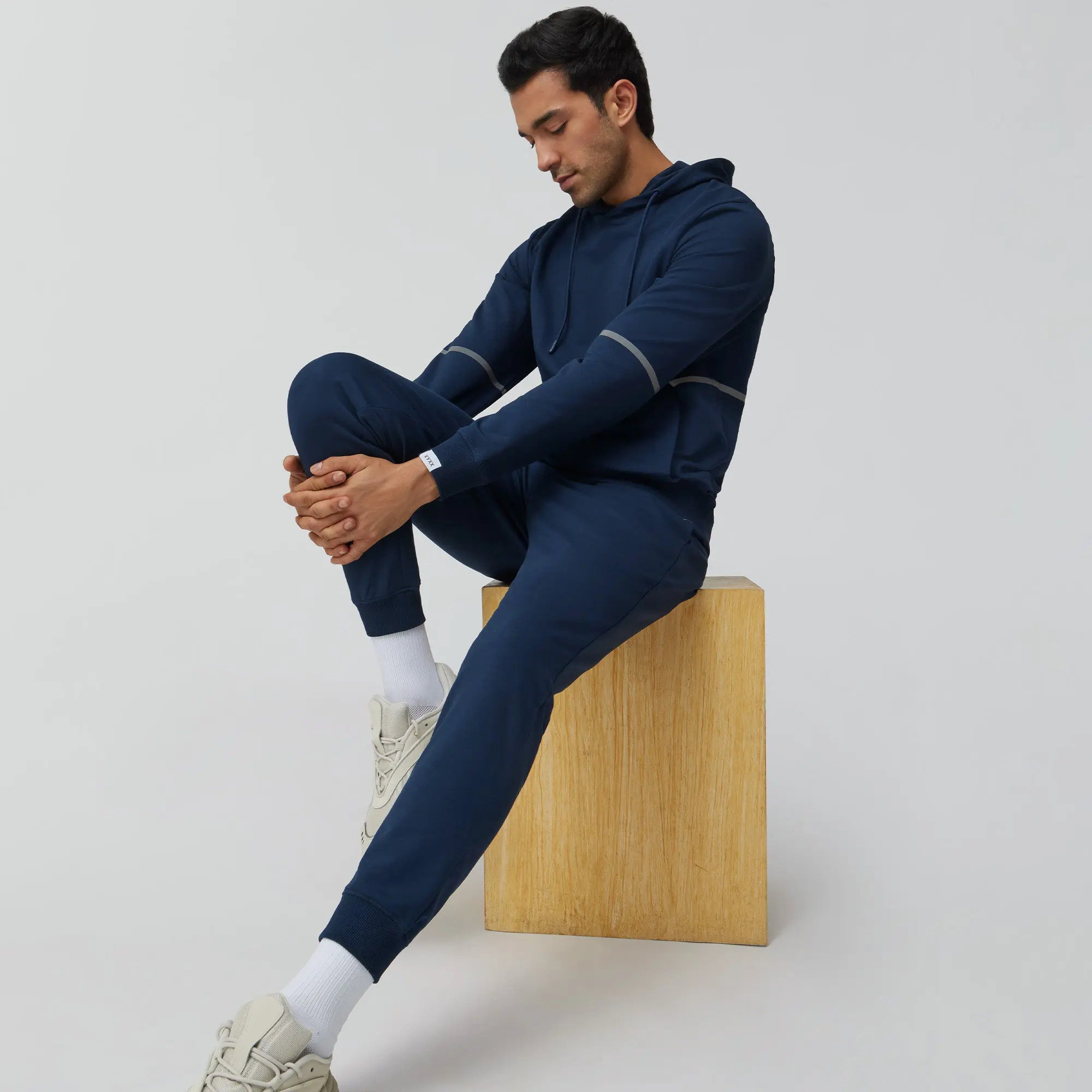 Ascent French Terry Cotton Blend Hoodies Midnight Blue - Image 4