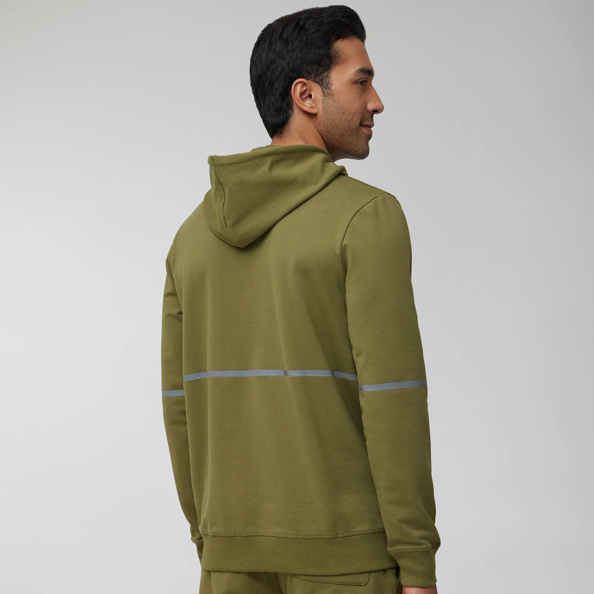 Ascent French Terry Cotton Blend Hoodies Olive Green - Image 4