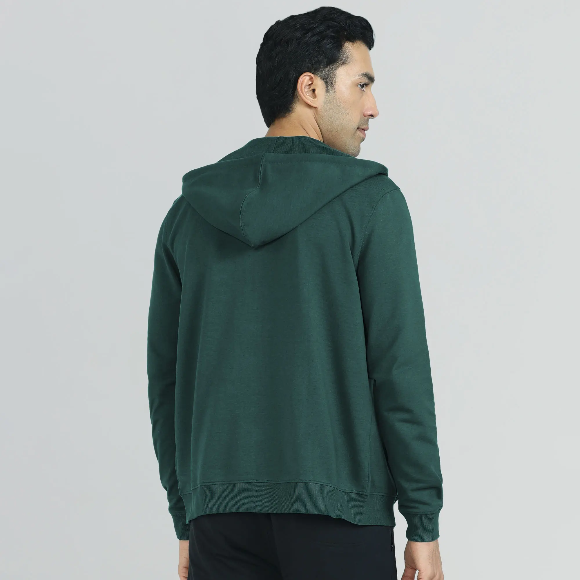 Cruze French Terry Cotton Hoodie Jackets Forest Green - Image 4