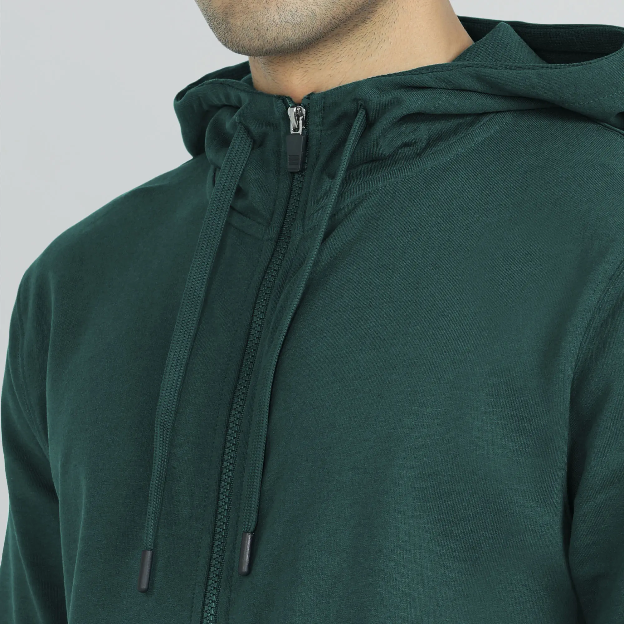 Cruze French Terry Cotton Hoodie Jackets Forest Green - Image 6