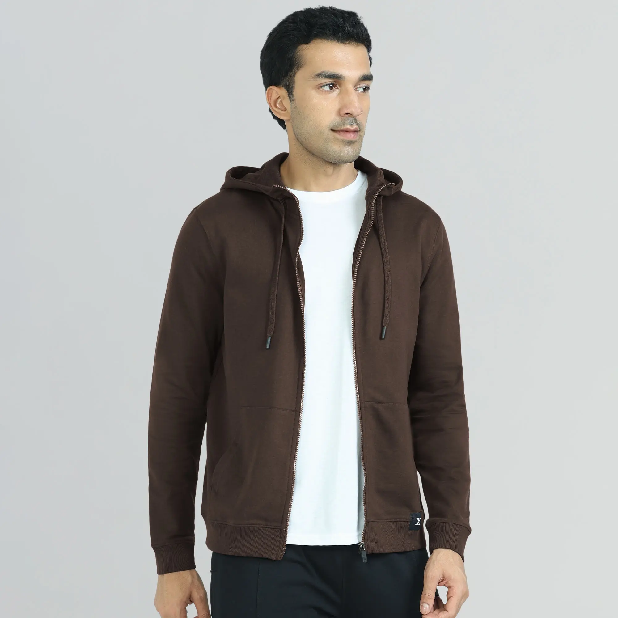 Cruze French Terry Cotton Hoodie Jackets Malt Brown