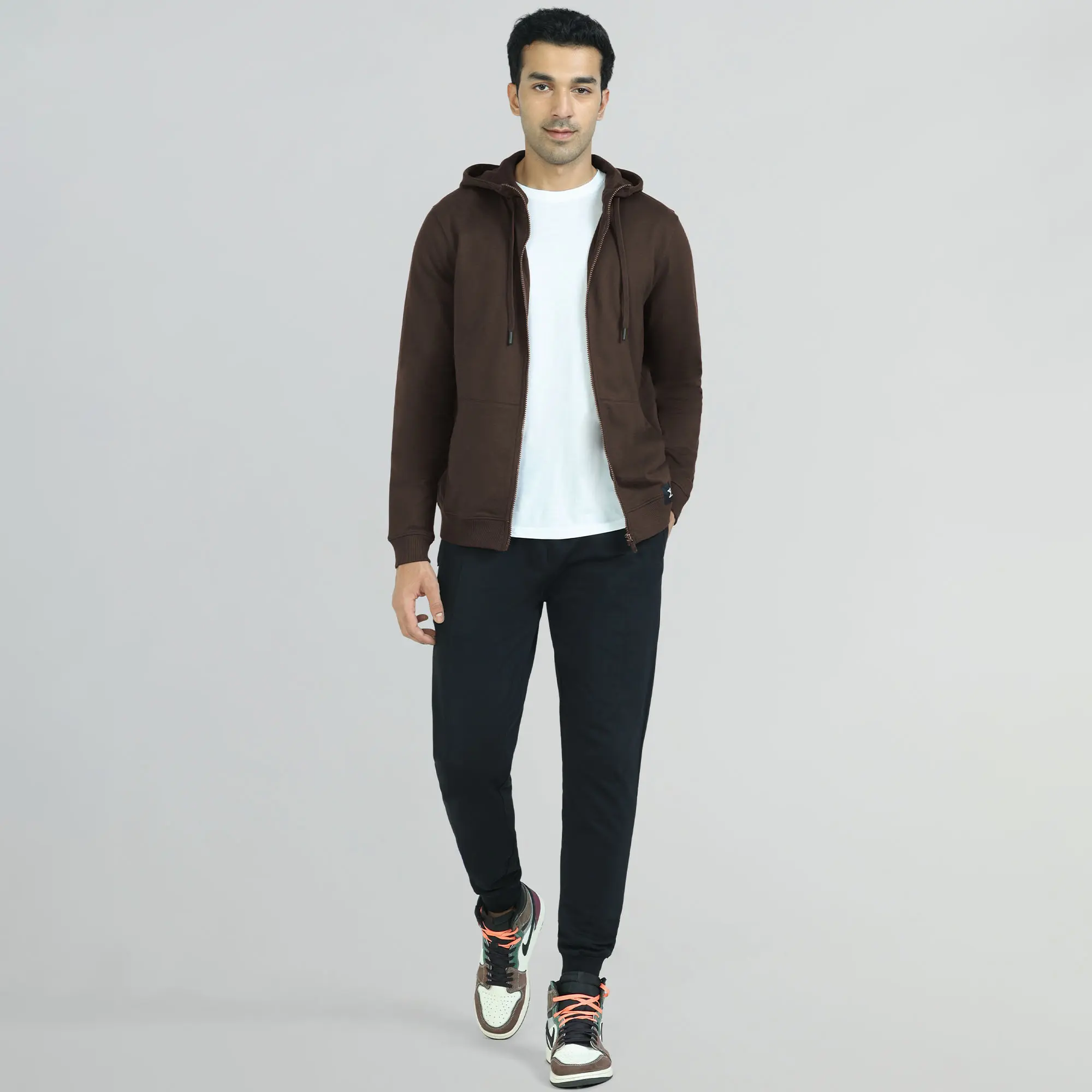 Cruze French Terry Cotton Hoodie Jackets Malt Brown - Image 2