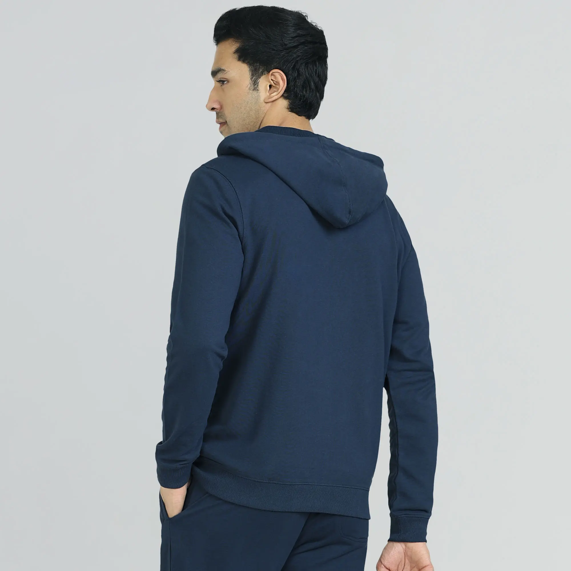 Cruze French Terry Cotton Hoodie Jackets Opal Blue - Image 3
