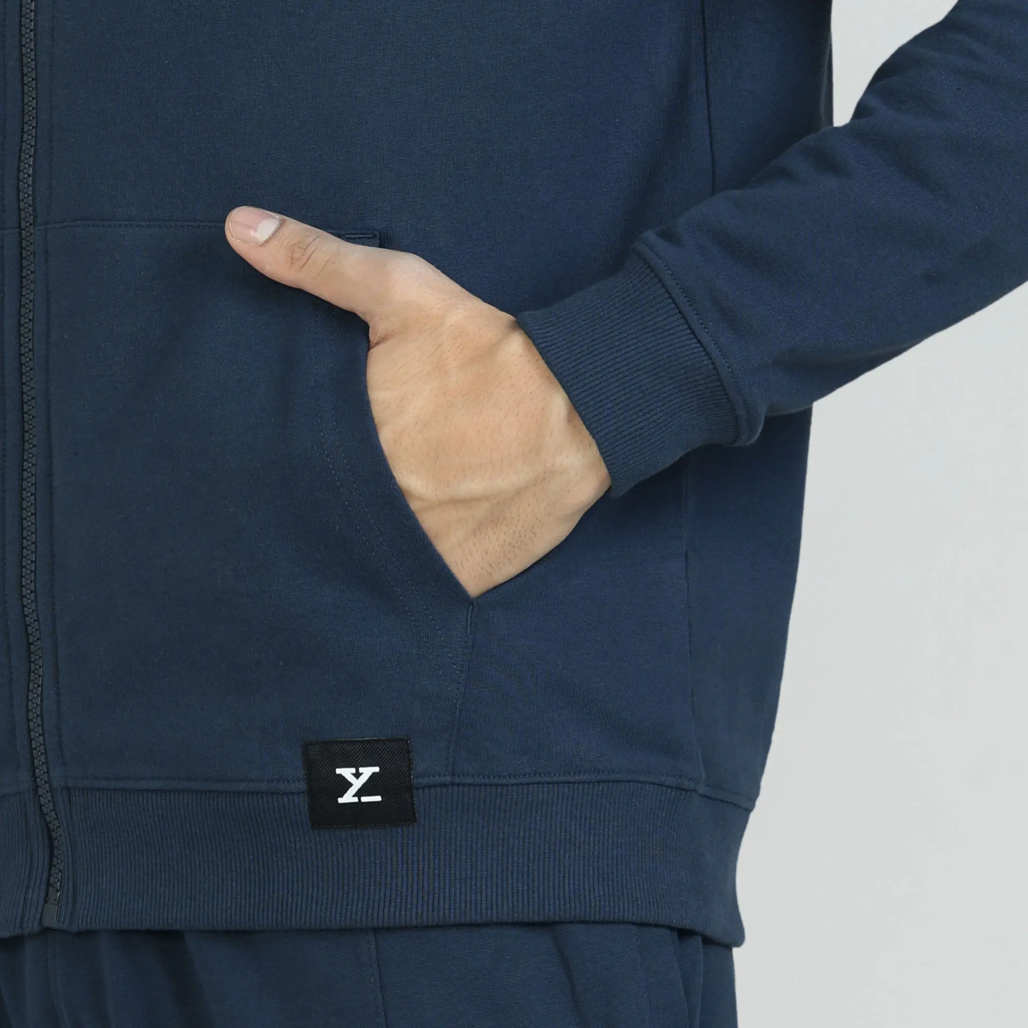 Cruze French Terry Cotton Hoodie Jackets Opal Blue - Image 4