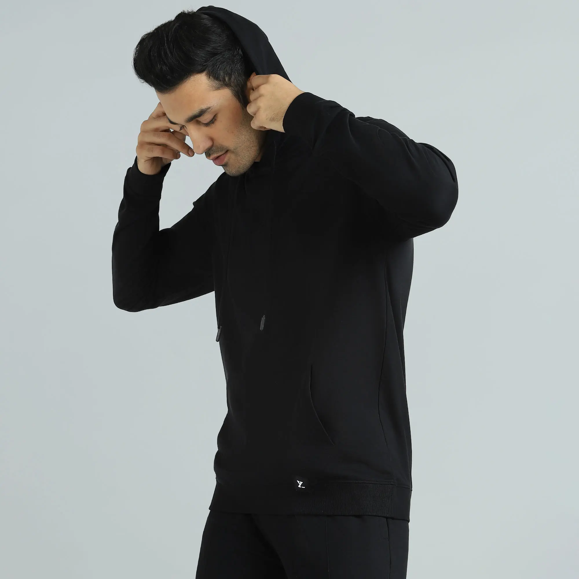 Cruze French Terry Cotton Hoodies Pitch Black - Image 5
