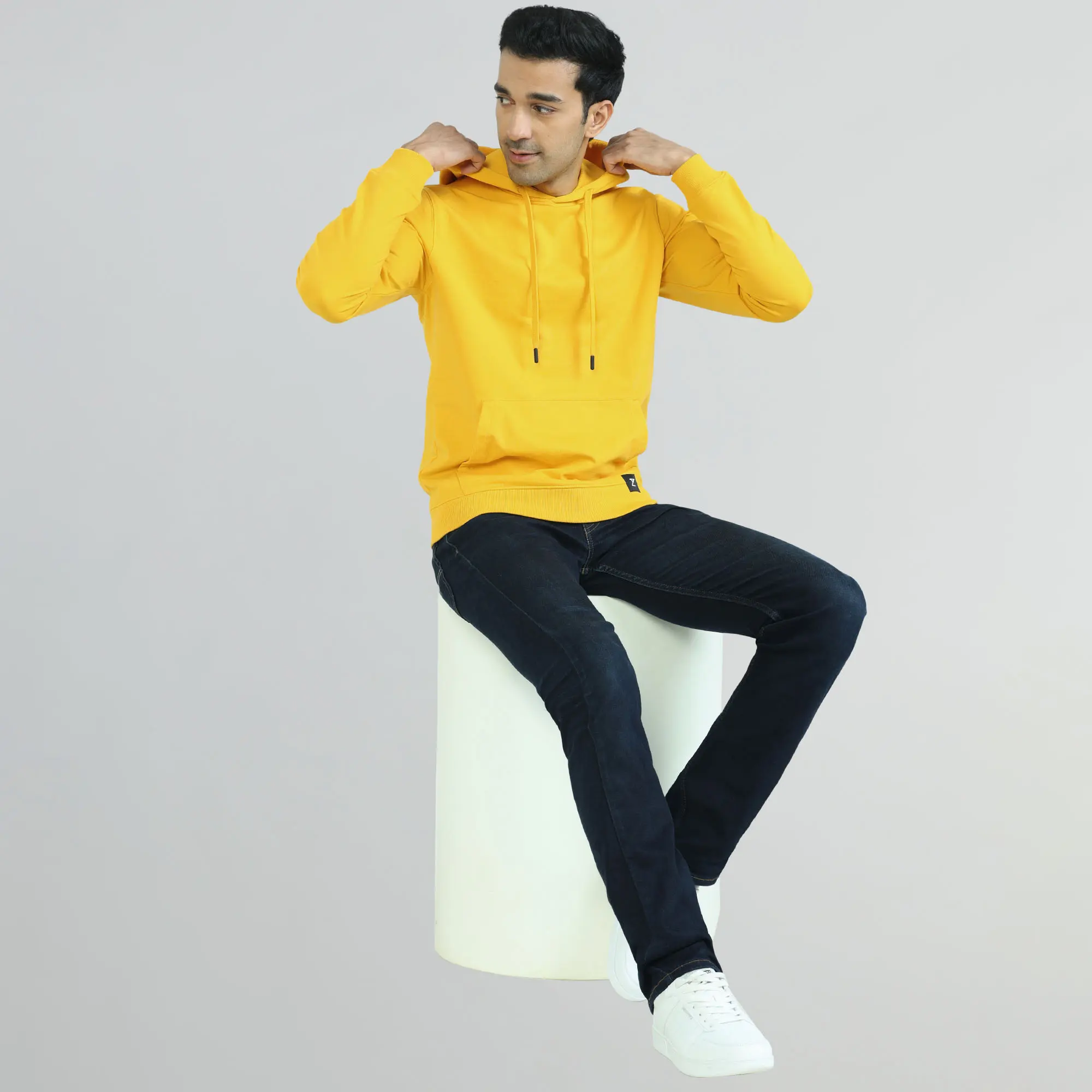 Cruze French Terry Cotton Hoodies Vivid Yellow - Image 4