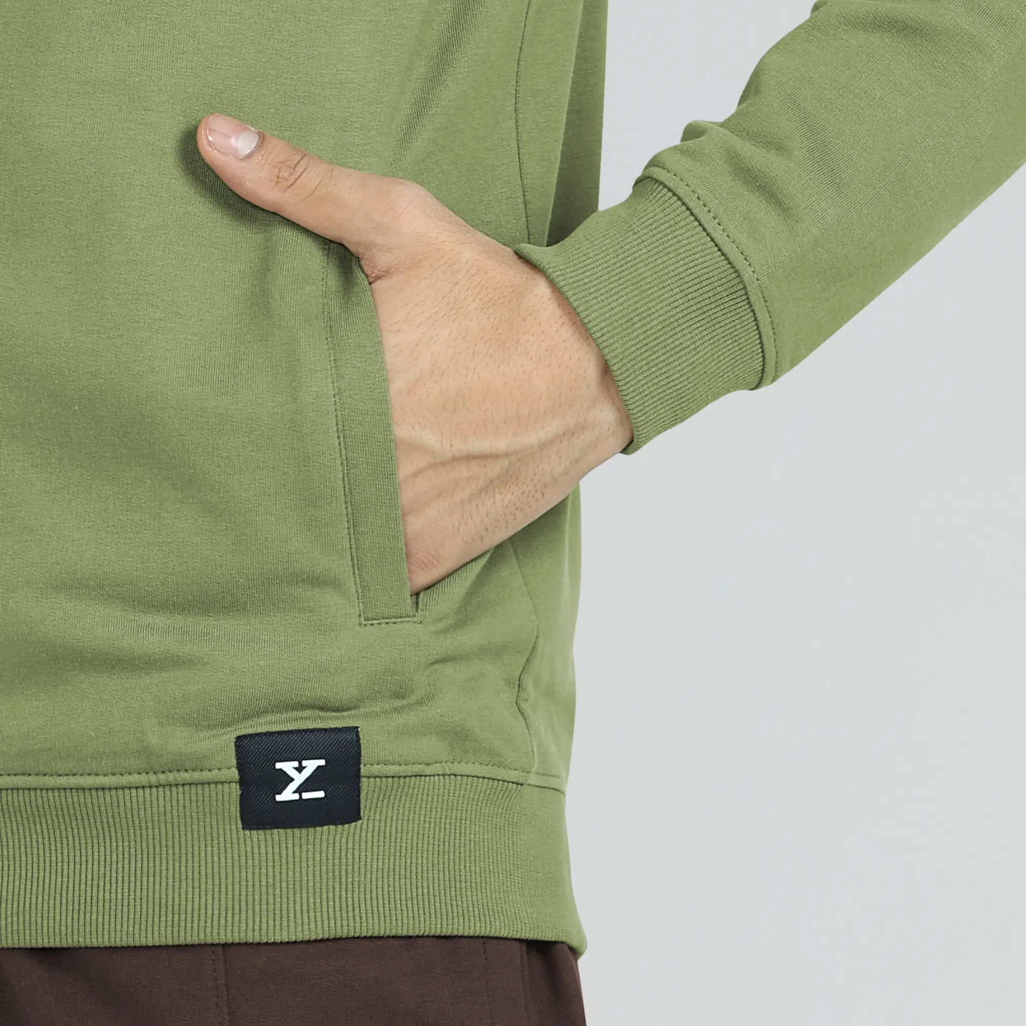 Cruze French Terry Cotton Zip Ups Olive Green - Image 4