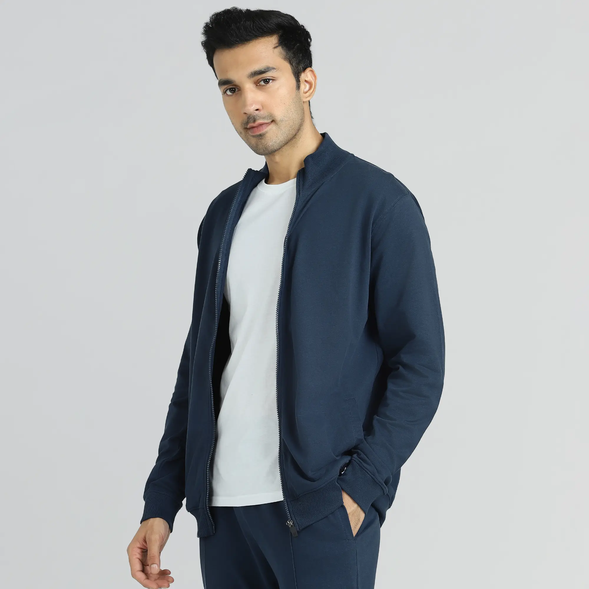Cruze French Terry Cotton Zip Ups Opal Blue - Image 2