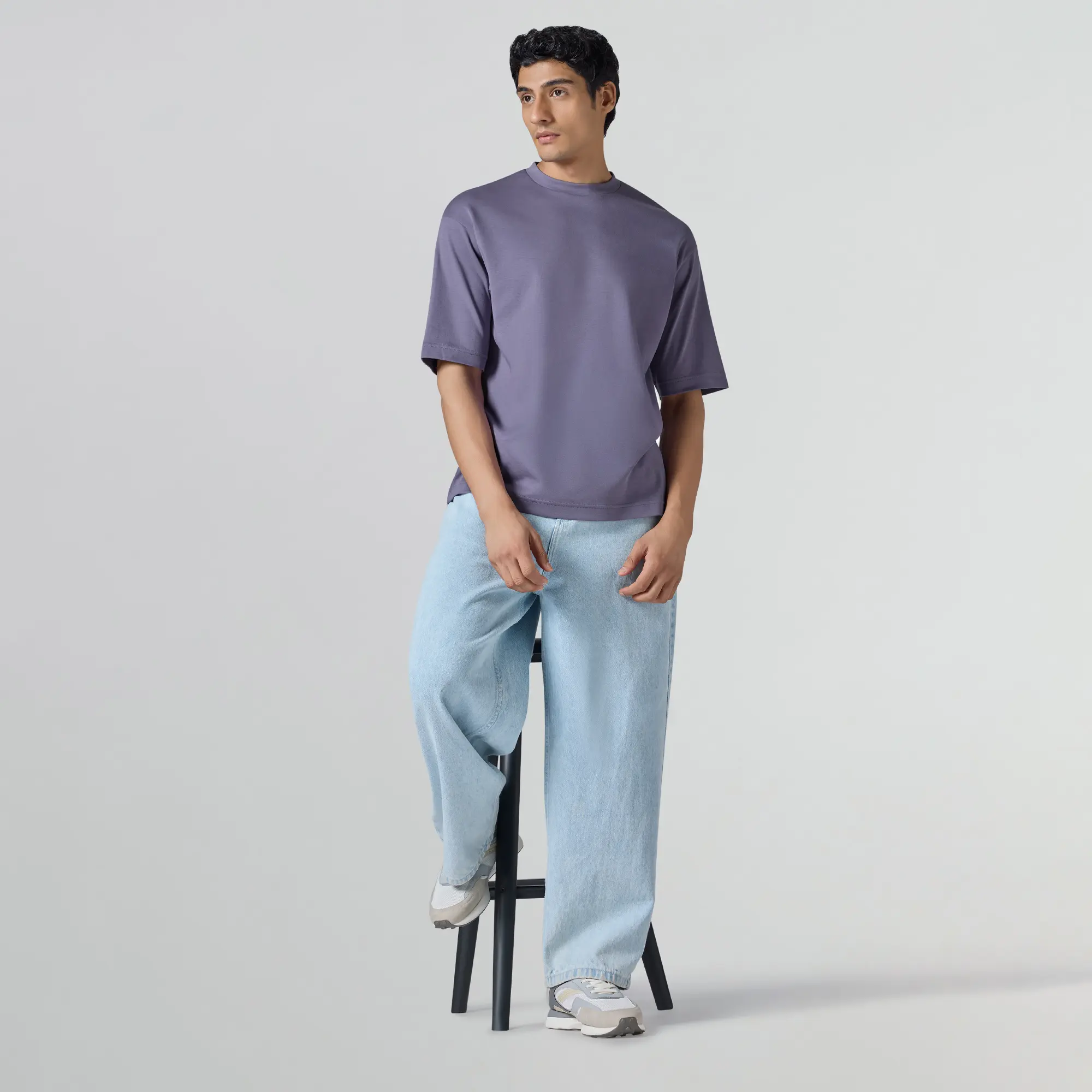 Drift Cotton Oversized T-shirts Dusty Purple - Image 4