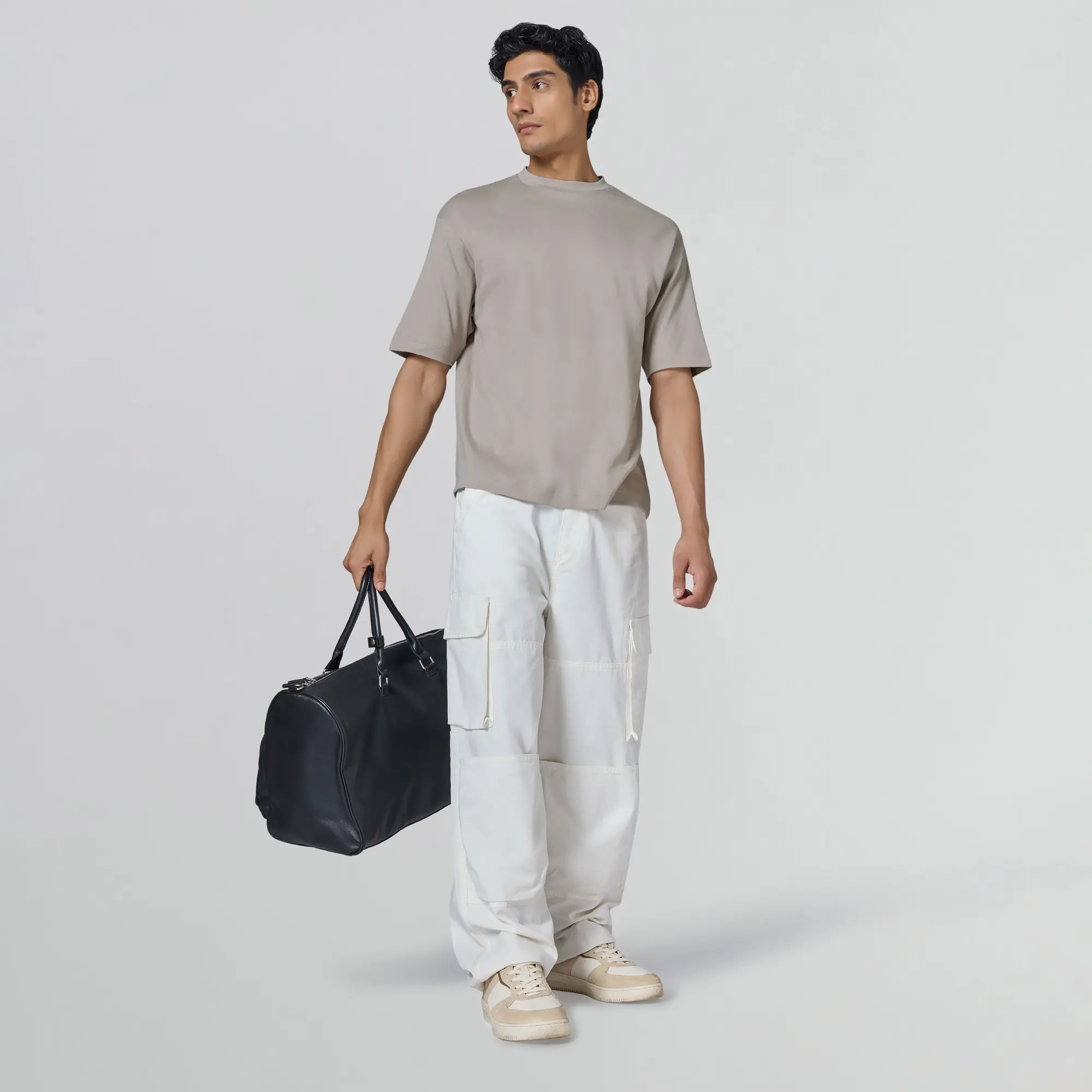 Drift Cotton Oversized T-shirts Smoky Beige - Image 3