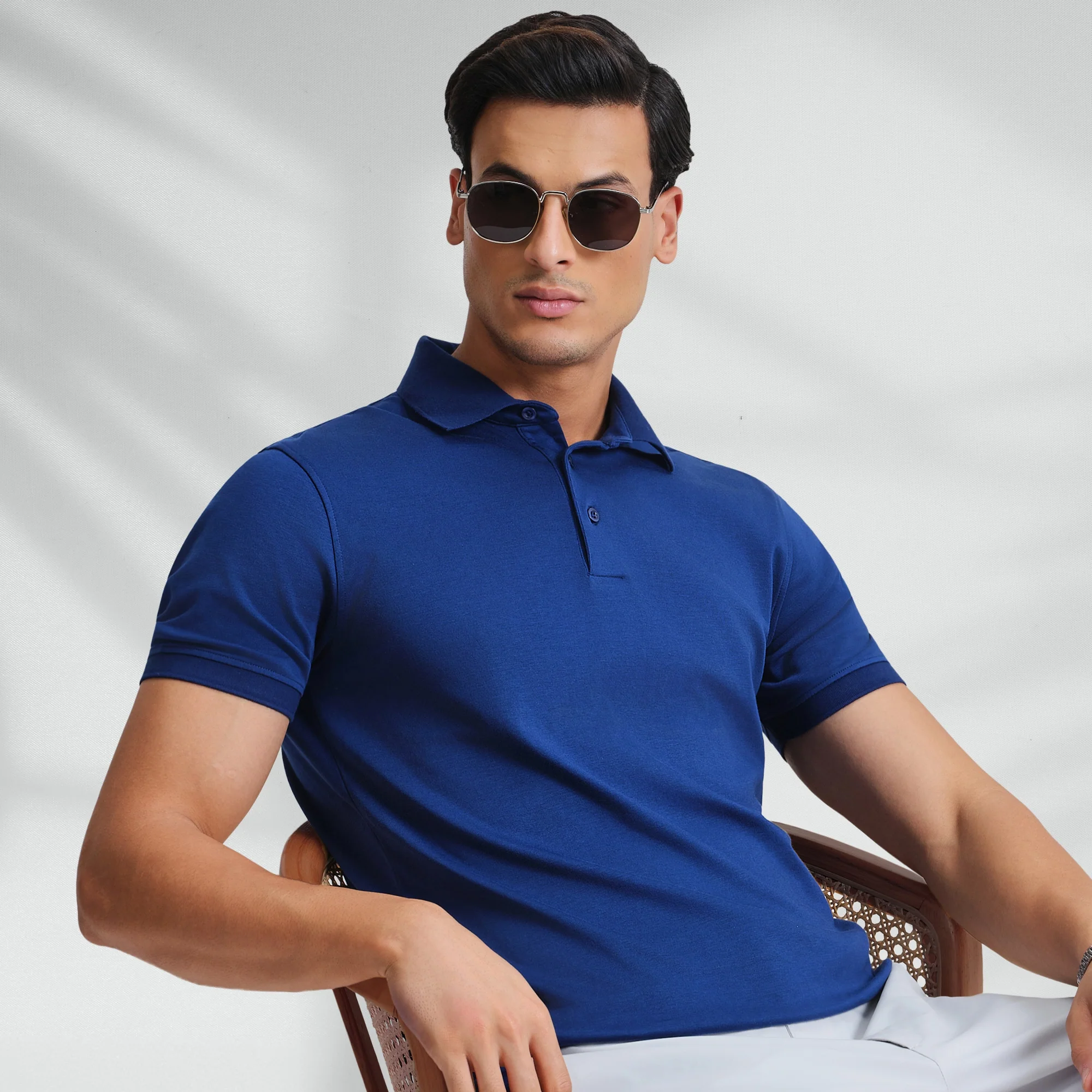 Supima Cotton Slim Fit Polo - Midnight Blue