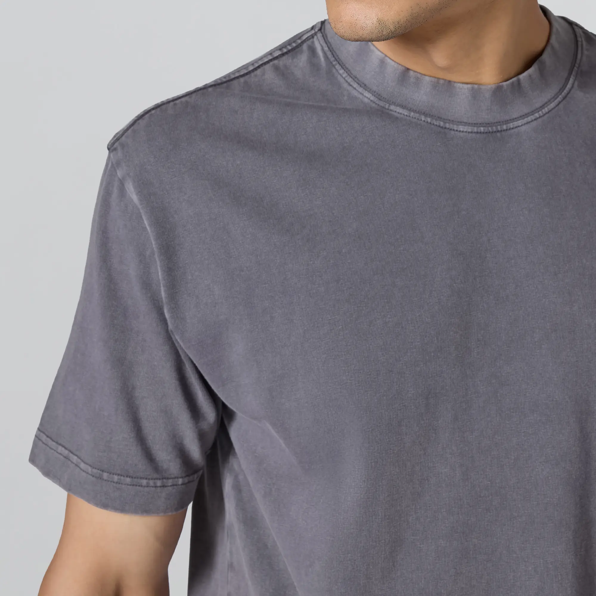 Haze Relaxed Fit Washed T-shirt - Graphite Grey - Image 4