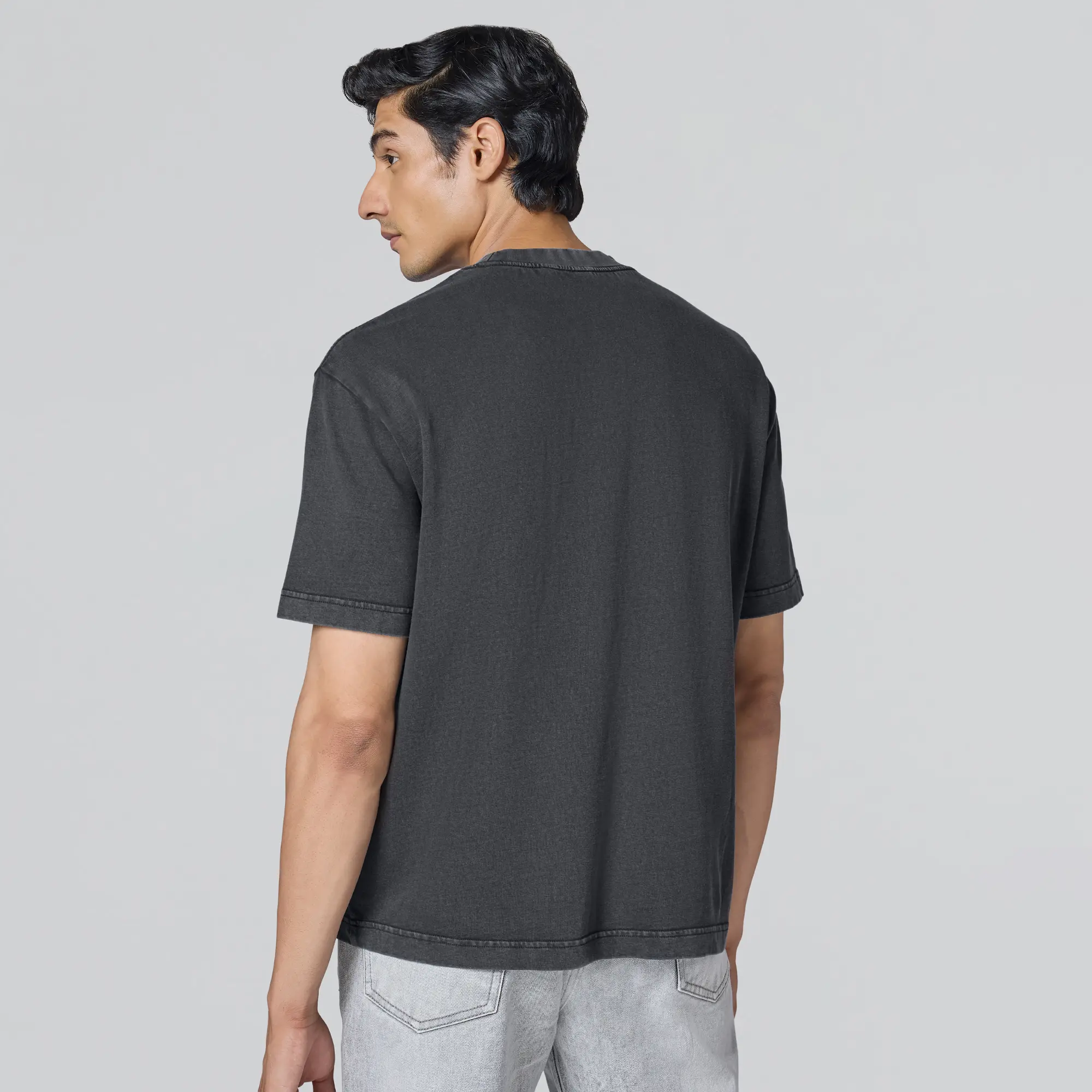 Haze Relaxed Fit Washed T-shirt - Pitch Black - Image 6