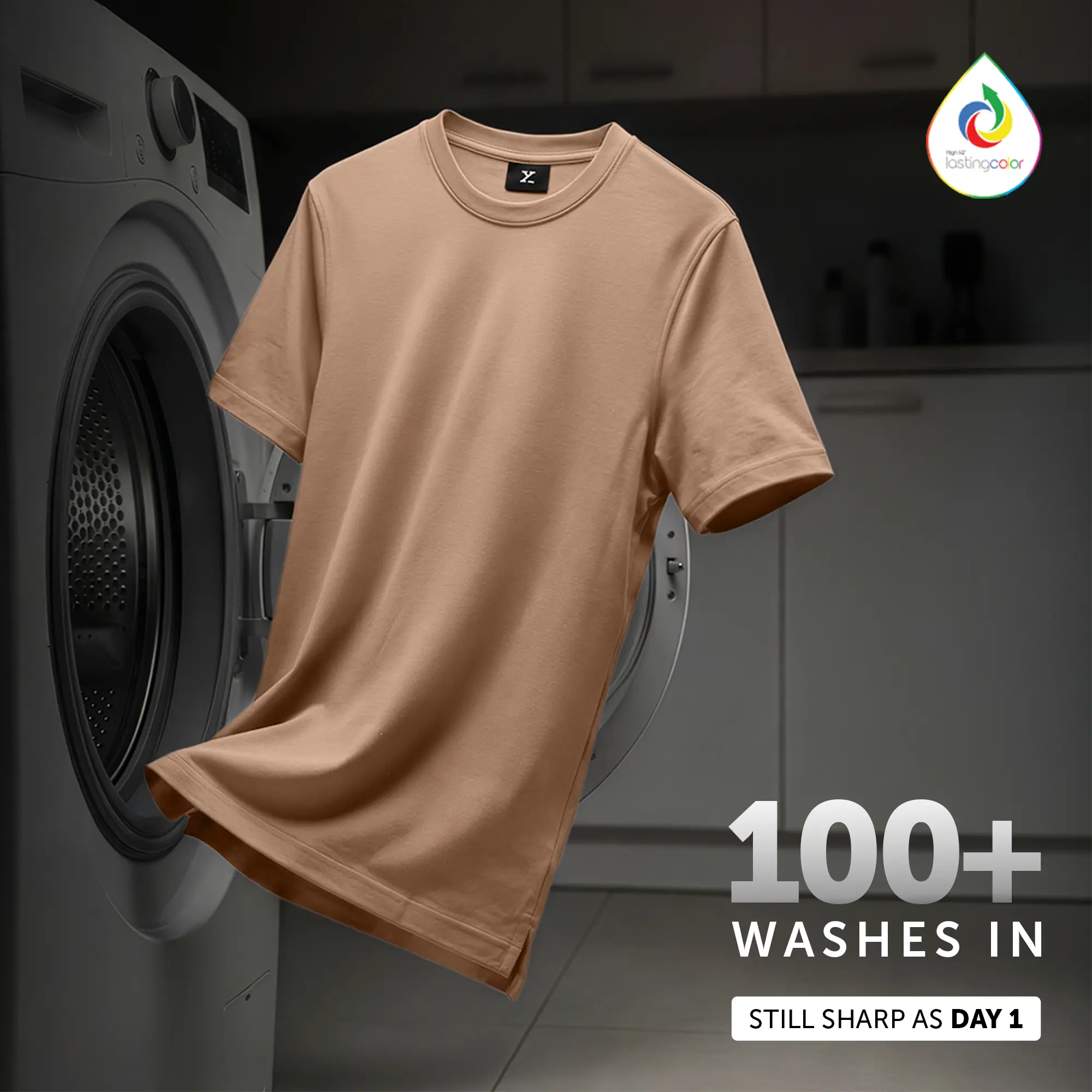 Iconique Supima Cotton T-shirt Brown Latte - Image 3