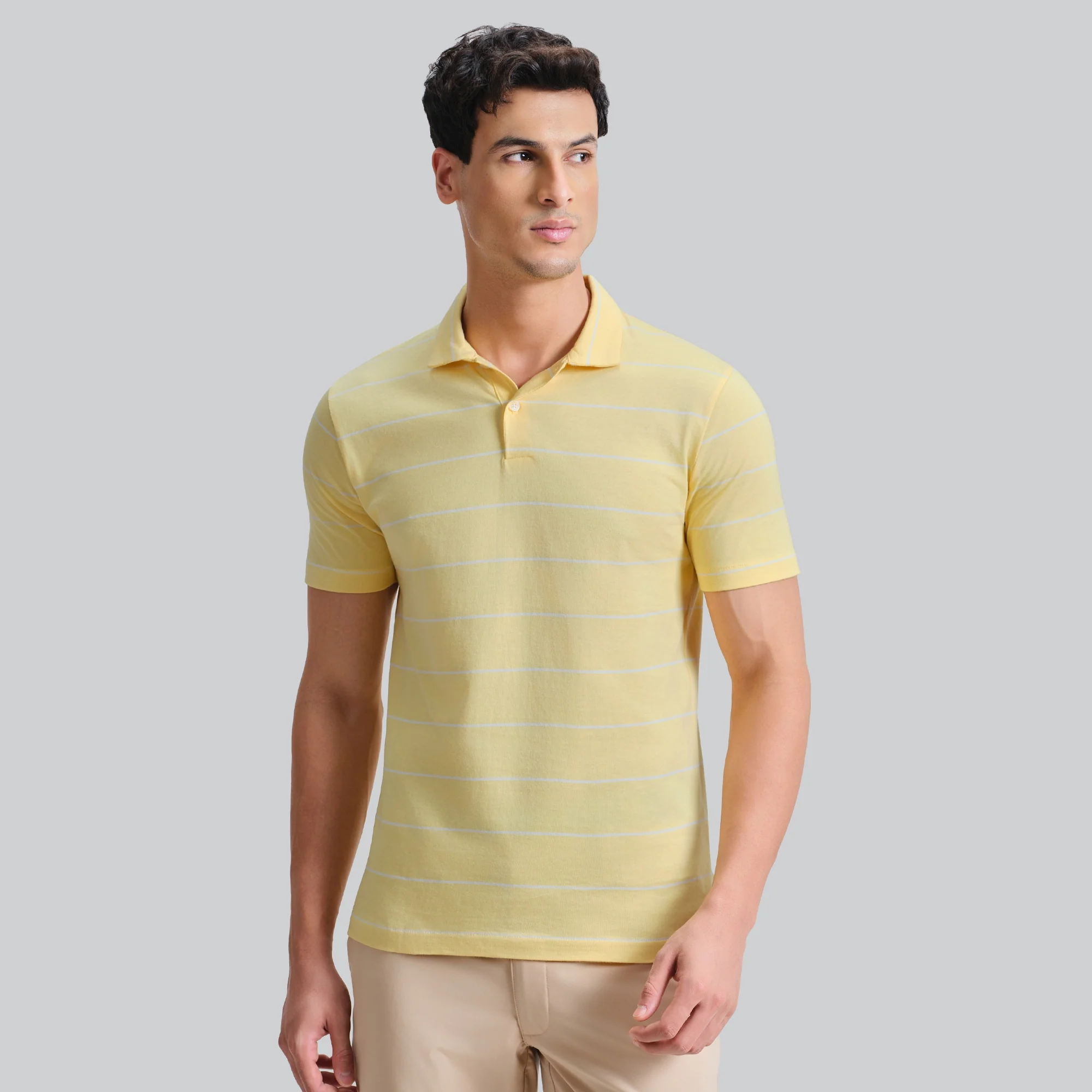 Linea Cotton Polo T-shirt - Butter Yellow - Image 2