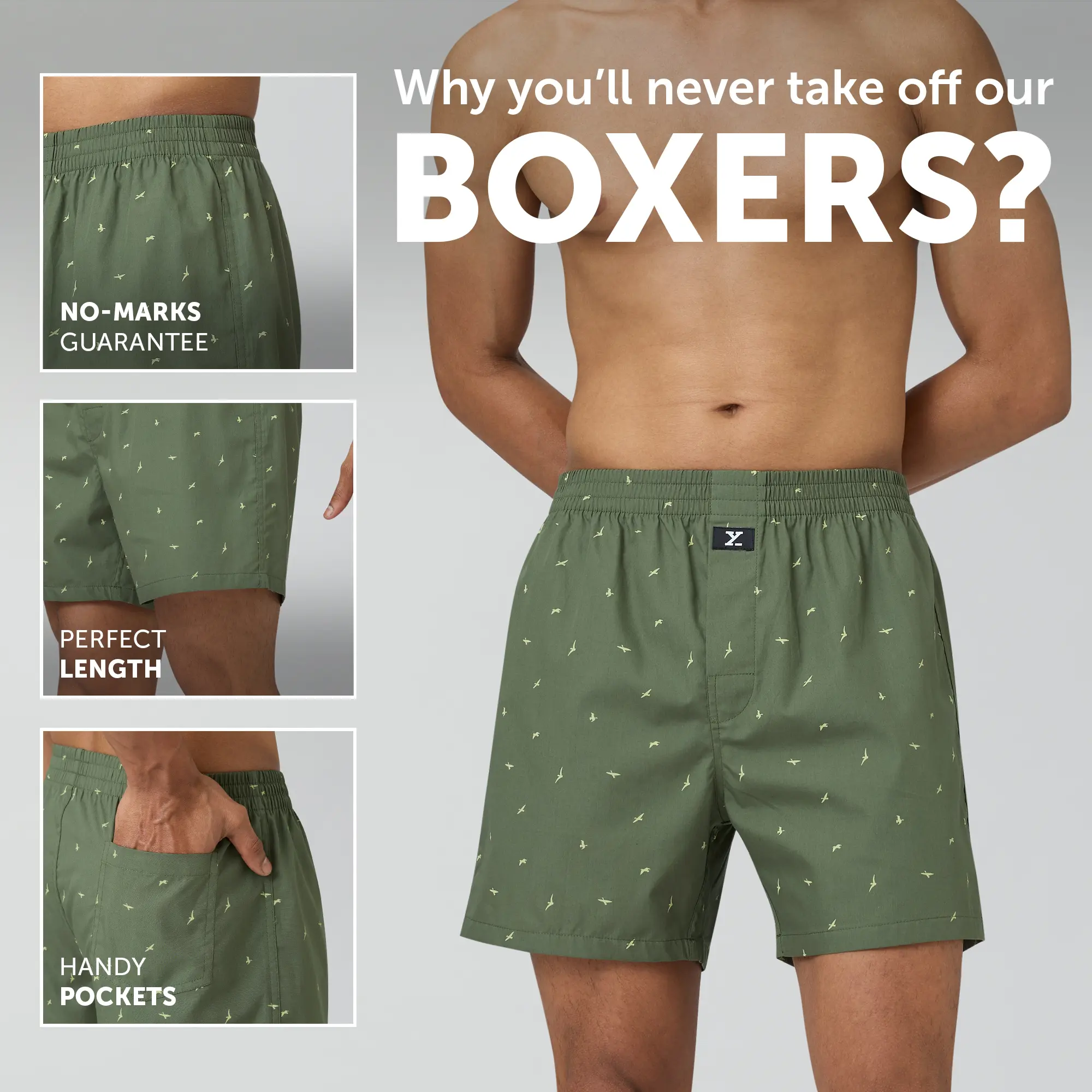Astor Lounge Inner Boxers Wings Green - Image 2