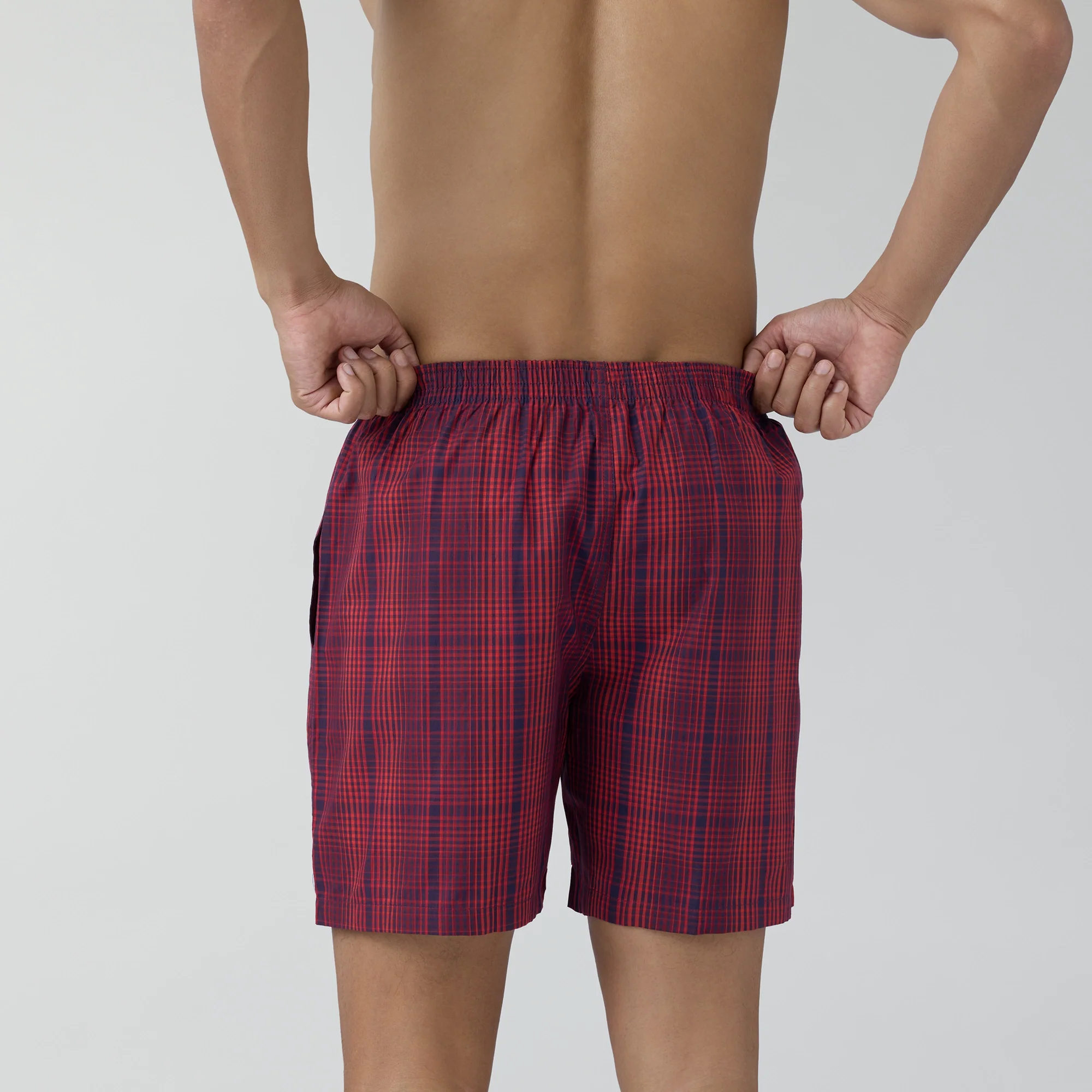 Checkmate Combed Cotton Boxer Shorts Brit Red - Image 4