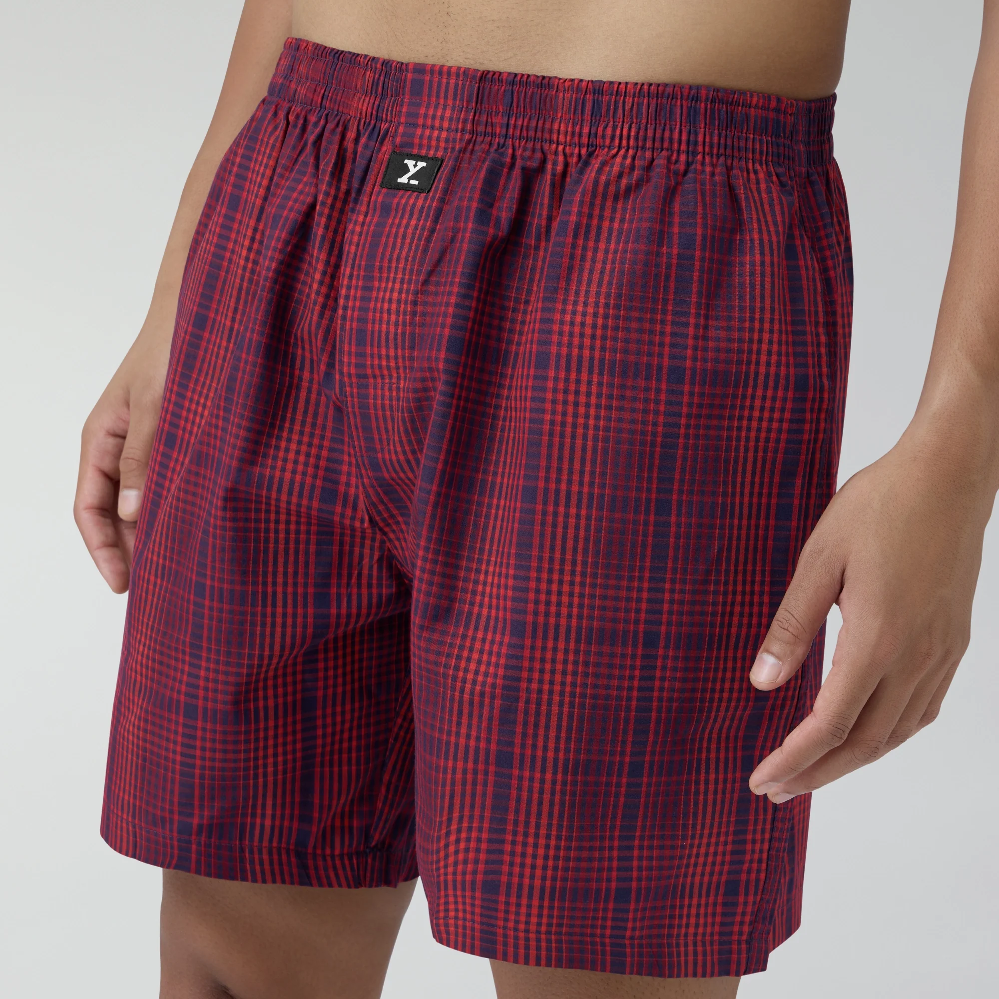 Checkmate Combed Cotton Boxer Shorts Brit Red - Image 6