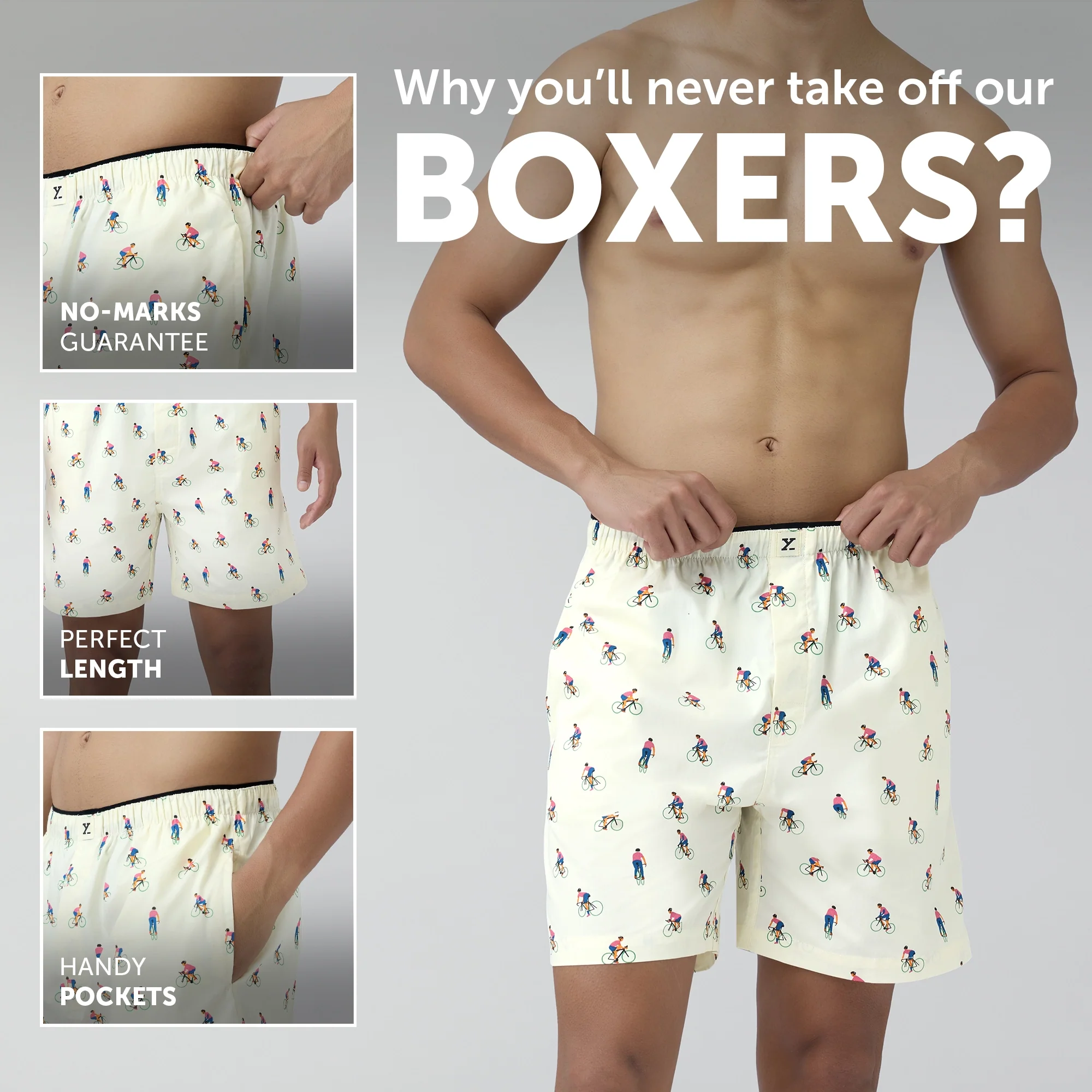 Renew Combed Cotton Boxer Shorts Ivory White - Image 2