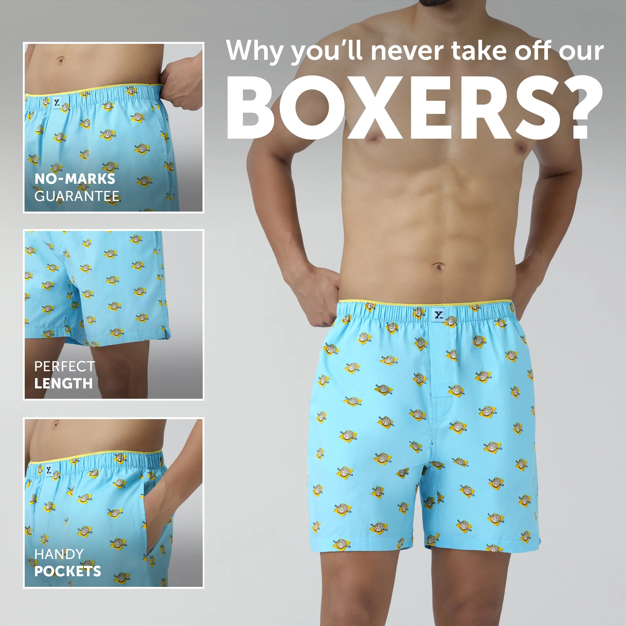 Renew Combed Cotton Boxer Shorts Blue Sky - Image 2