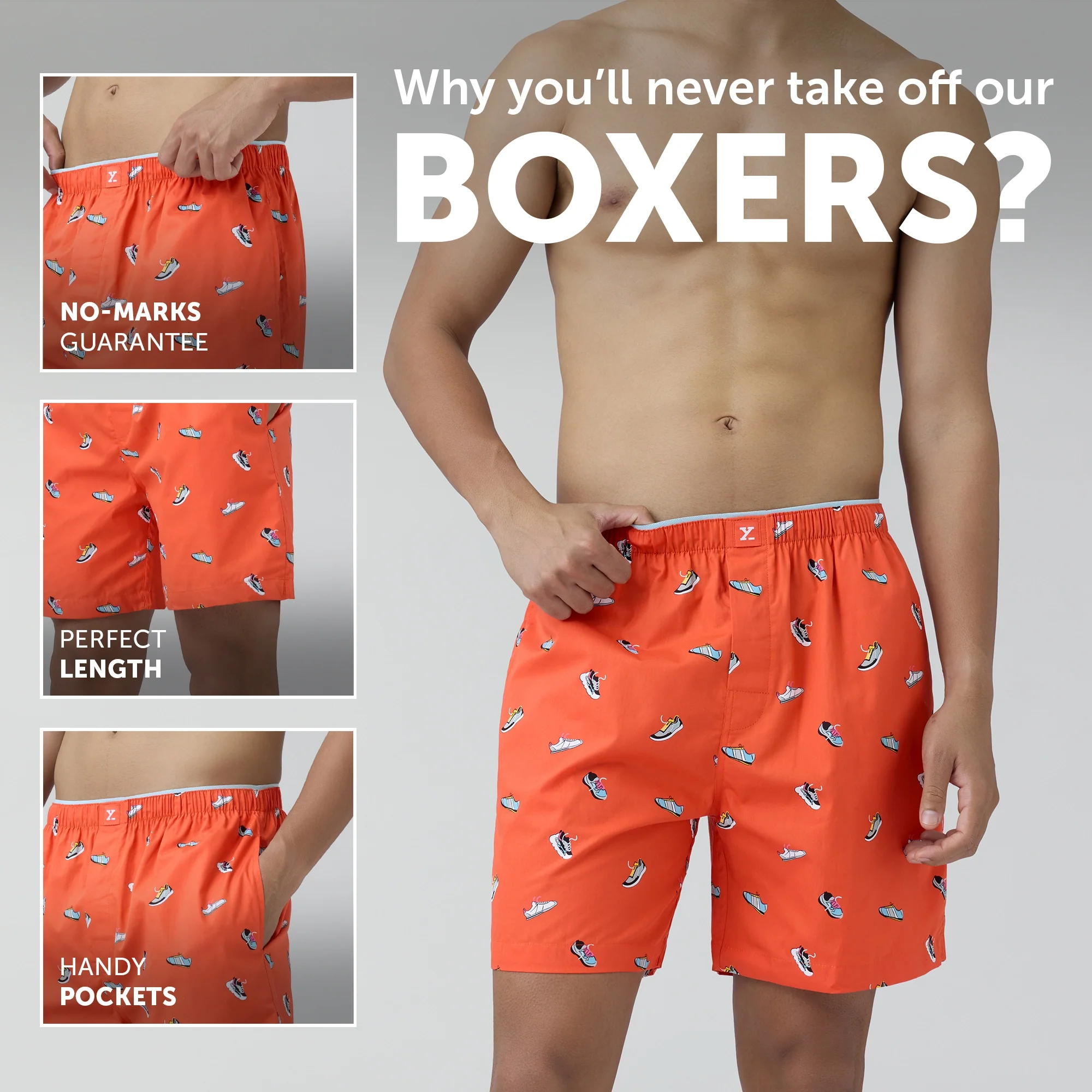 Renew Combed Cotton Boxer Shorts Orange Zest - Image 2
