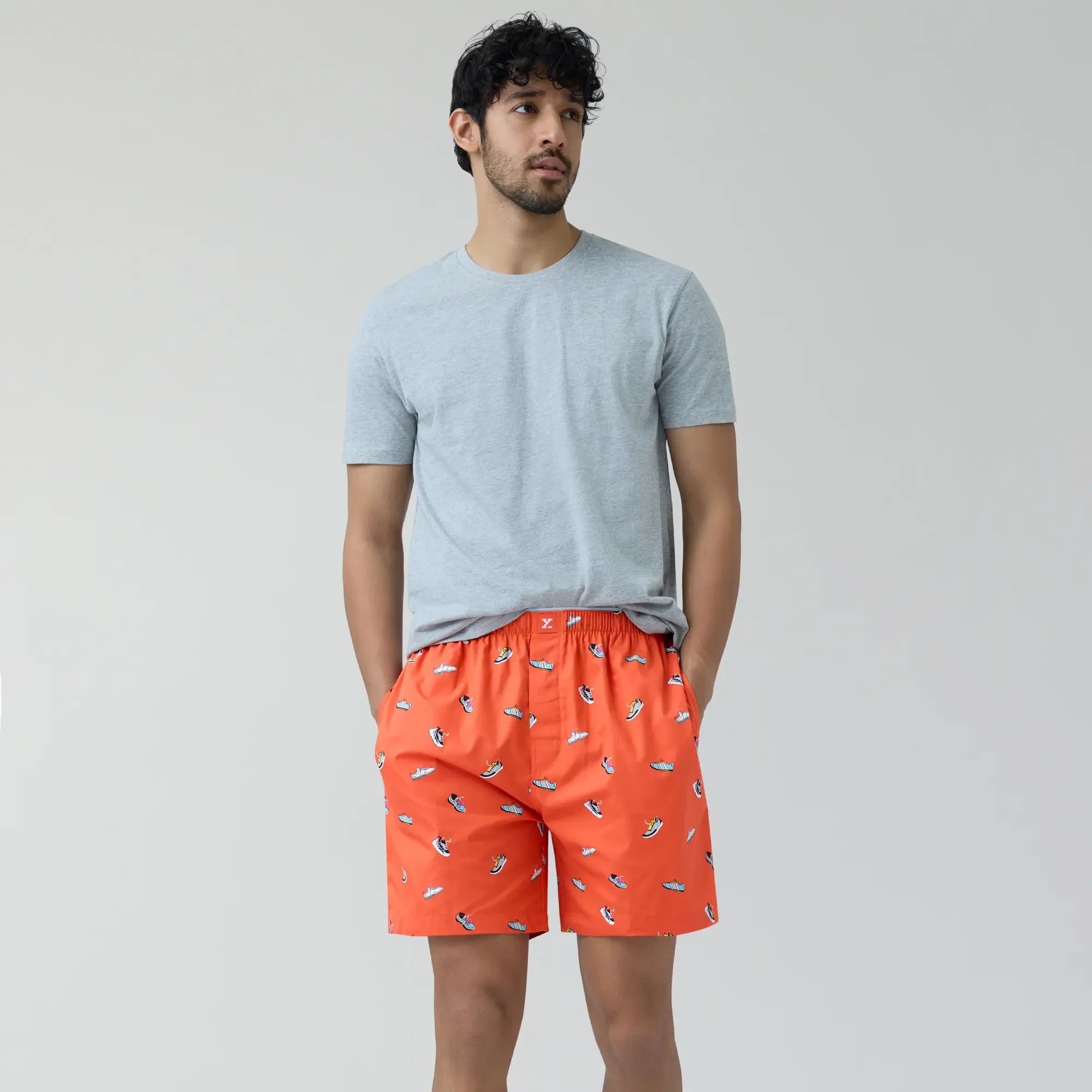 Renew Combed Cotton Boxer Shorts Orange Zest - Image 3