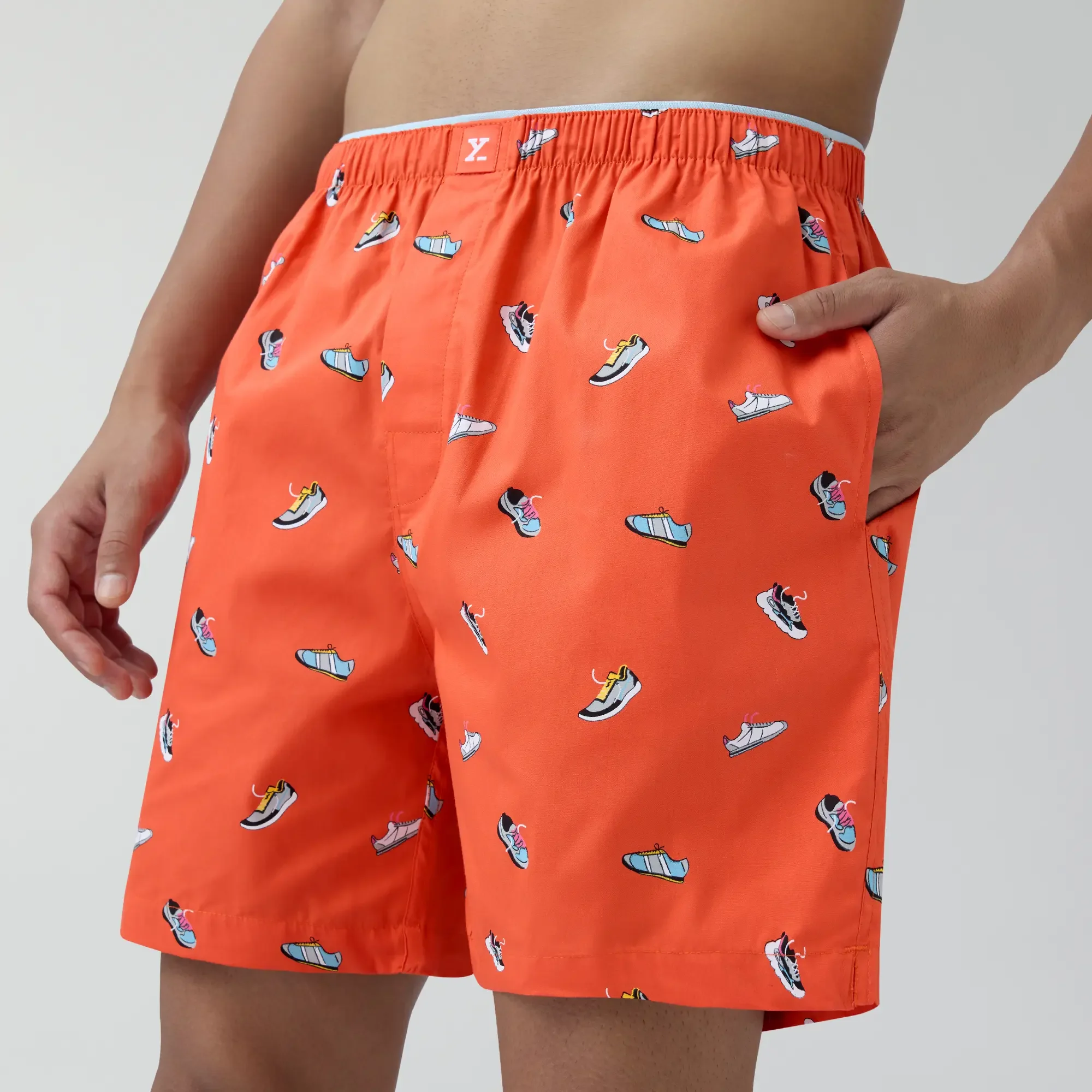 Renew Combed Cotton Boxer Shorts Orange Zest - Image 6