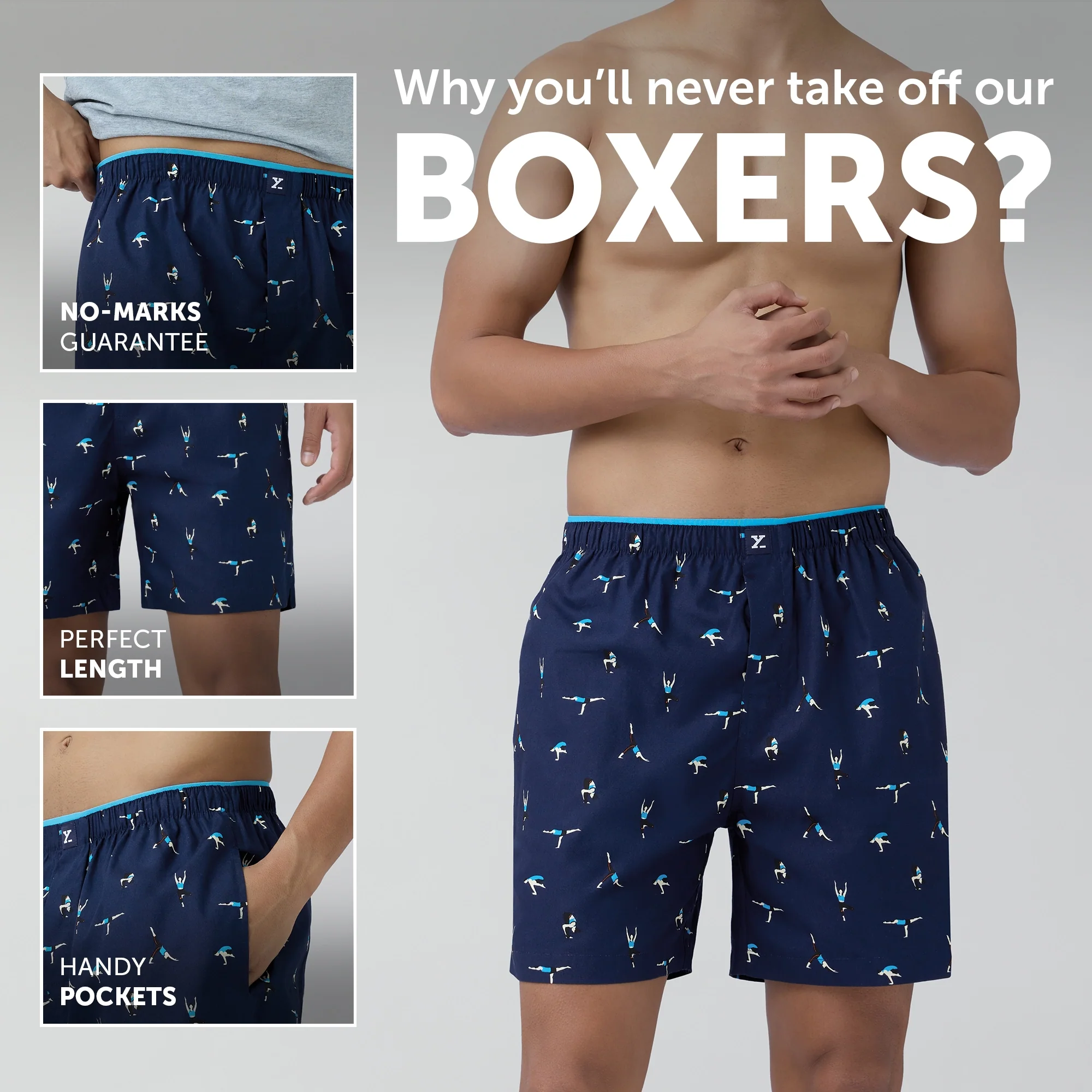 Renew Combed Cotton Boxer Shorts Midnight Blue - Image 2