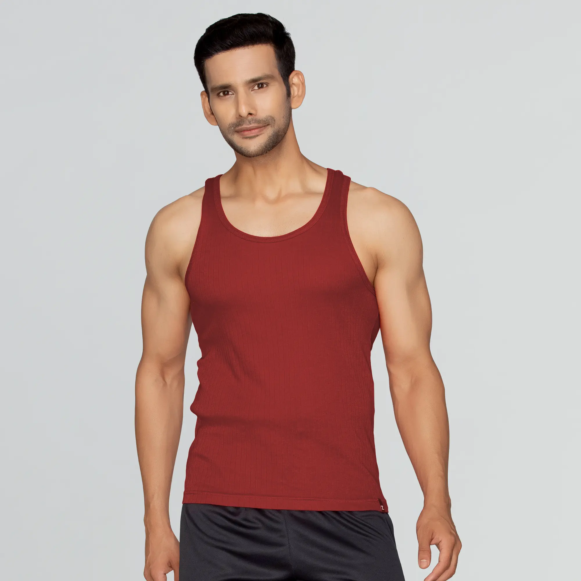 Nova Round Neck Racer Back Vest Rio Red - Image 3