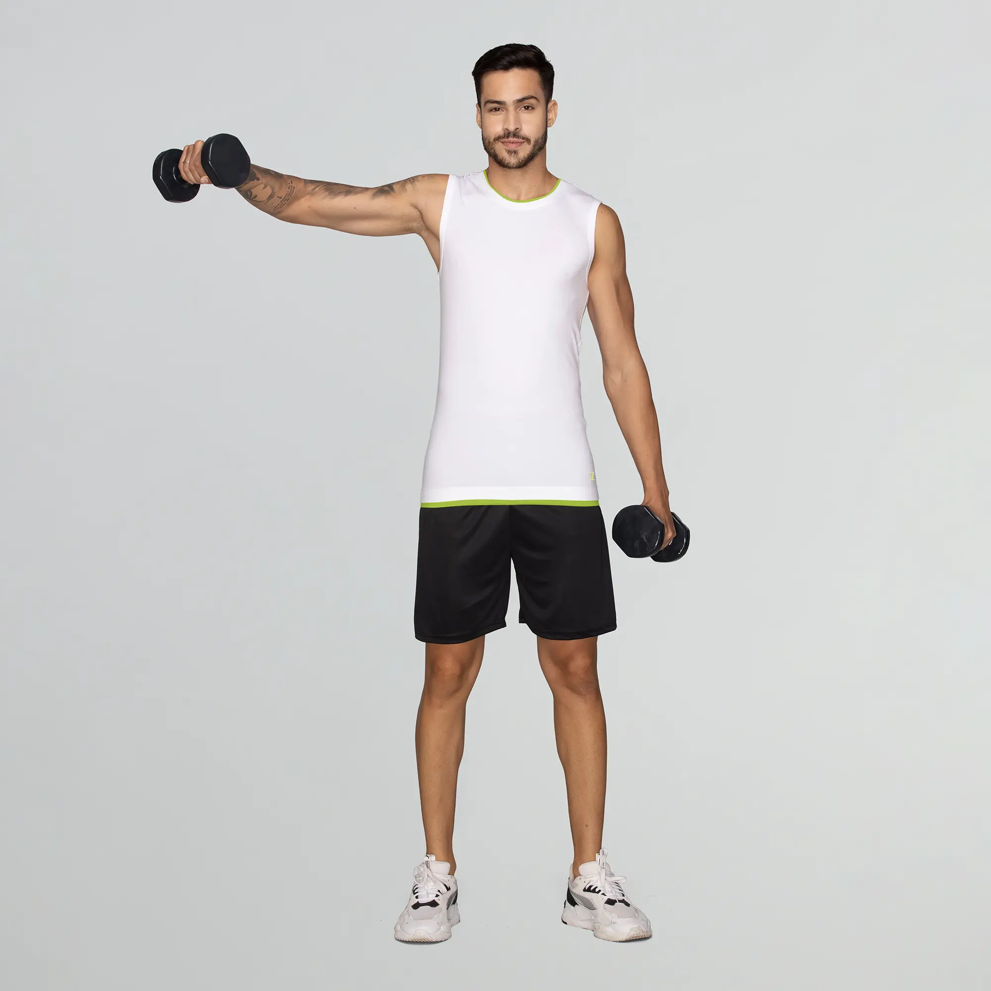 Activo Combed Cotton Gym Vest Polar White - Image 4