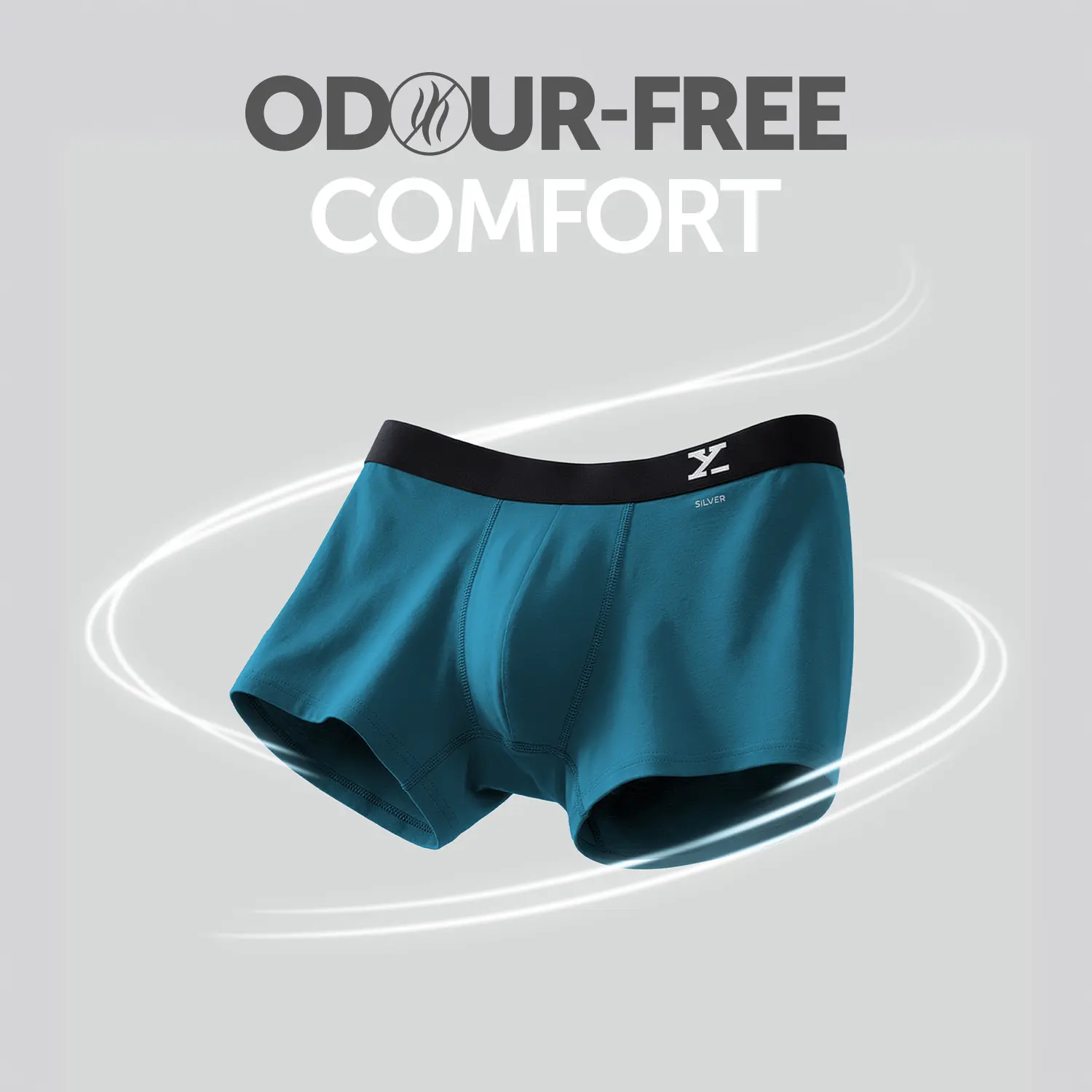 Aero Silver Cotton Trunks Green Emerald - Image 2