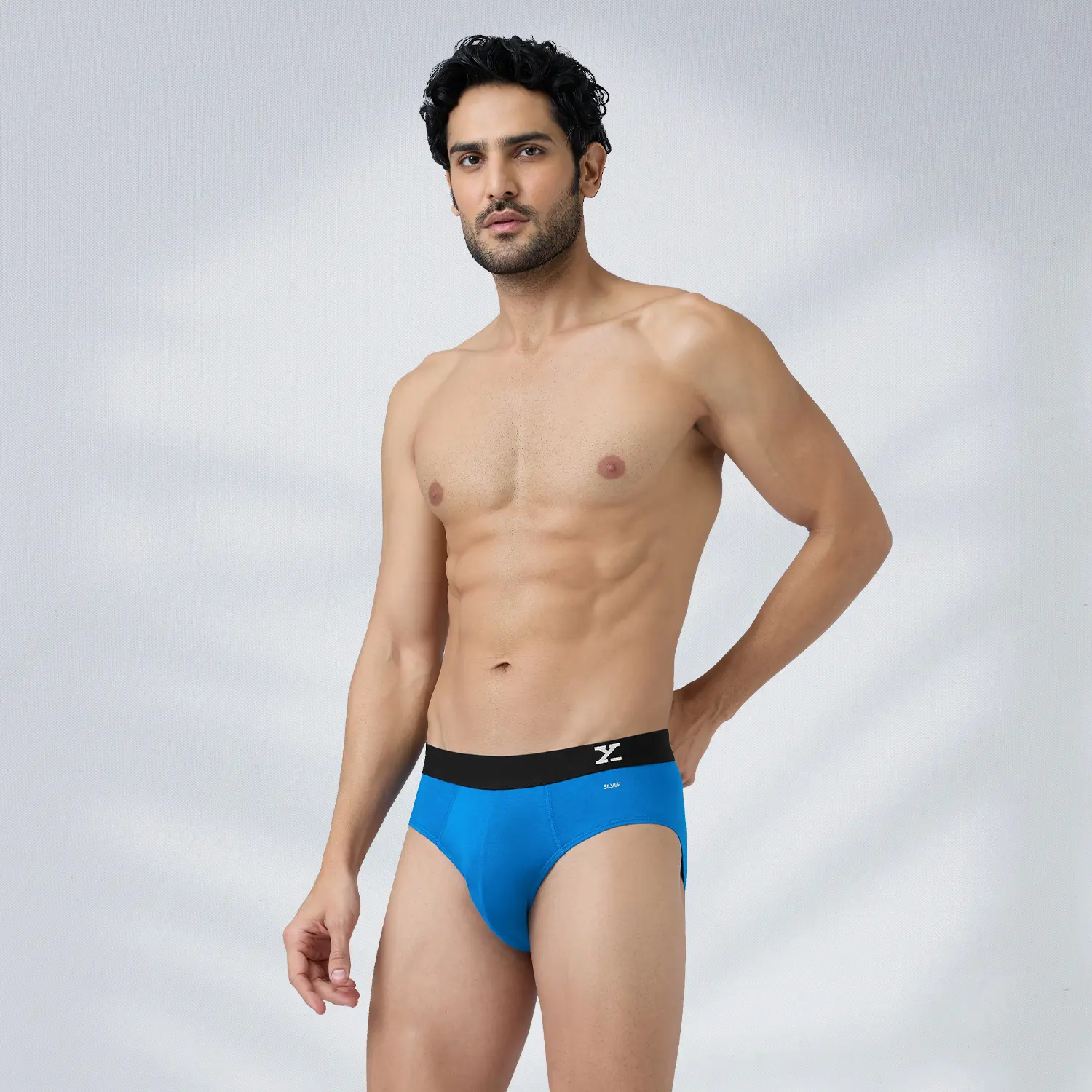 Aero Silver Cotton Briefs Pacific Blue - Image 5