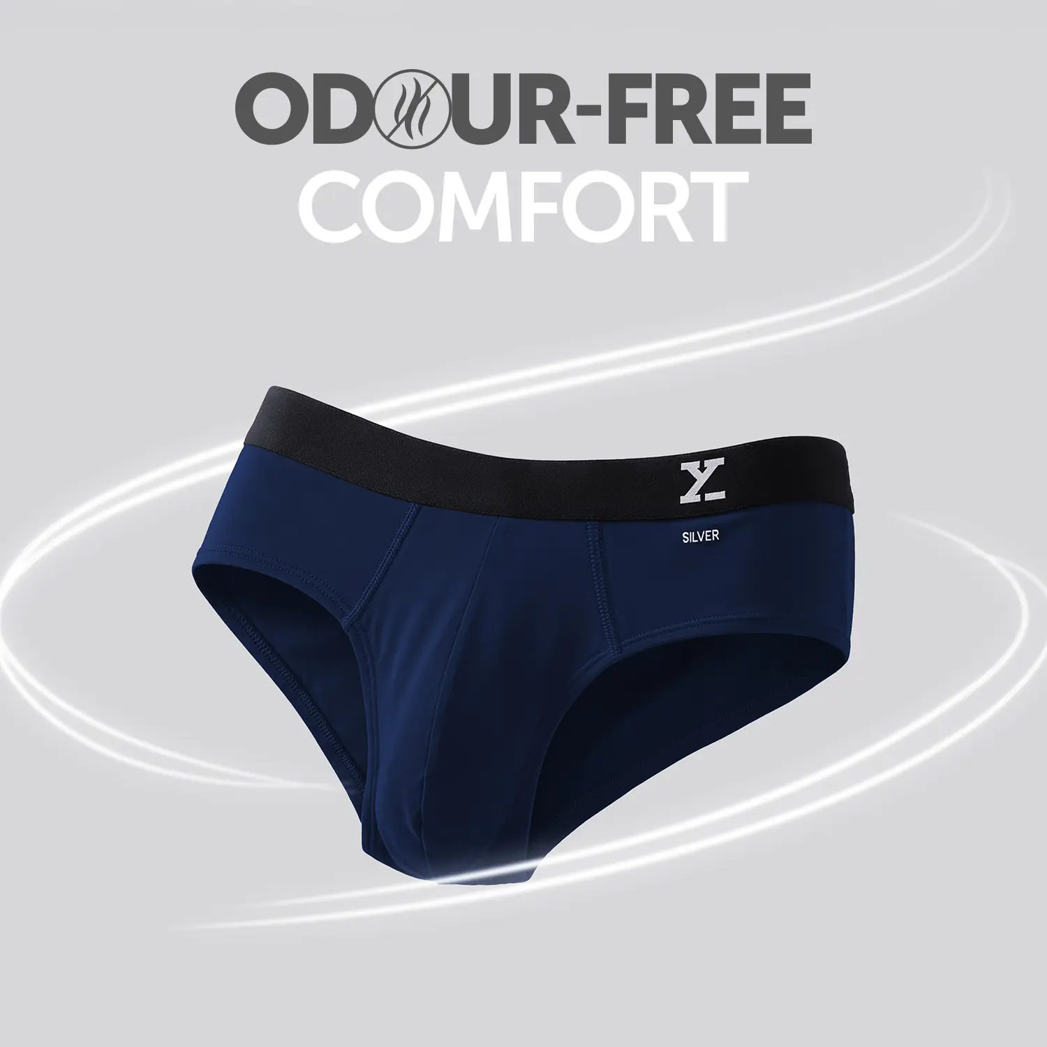 Aero Silver Cotton Briefs Midnight Blue - Image 2