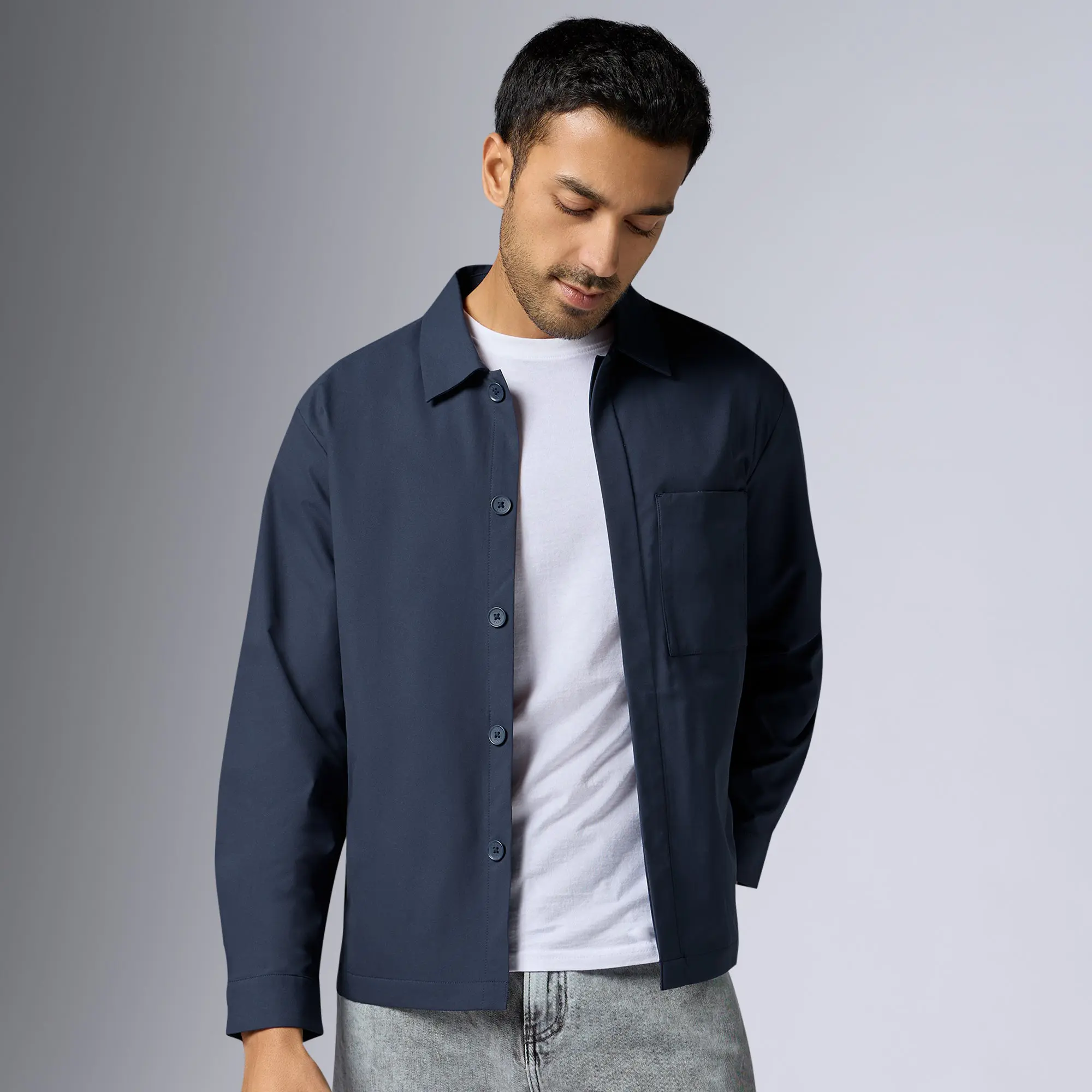 Amp Polyester Shacket Midnight Blue - Image 2