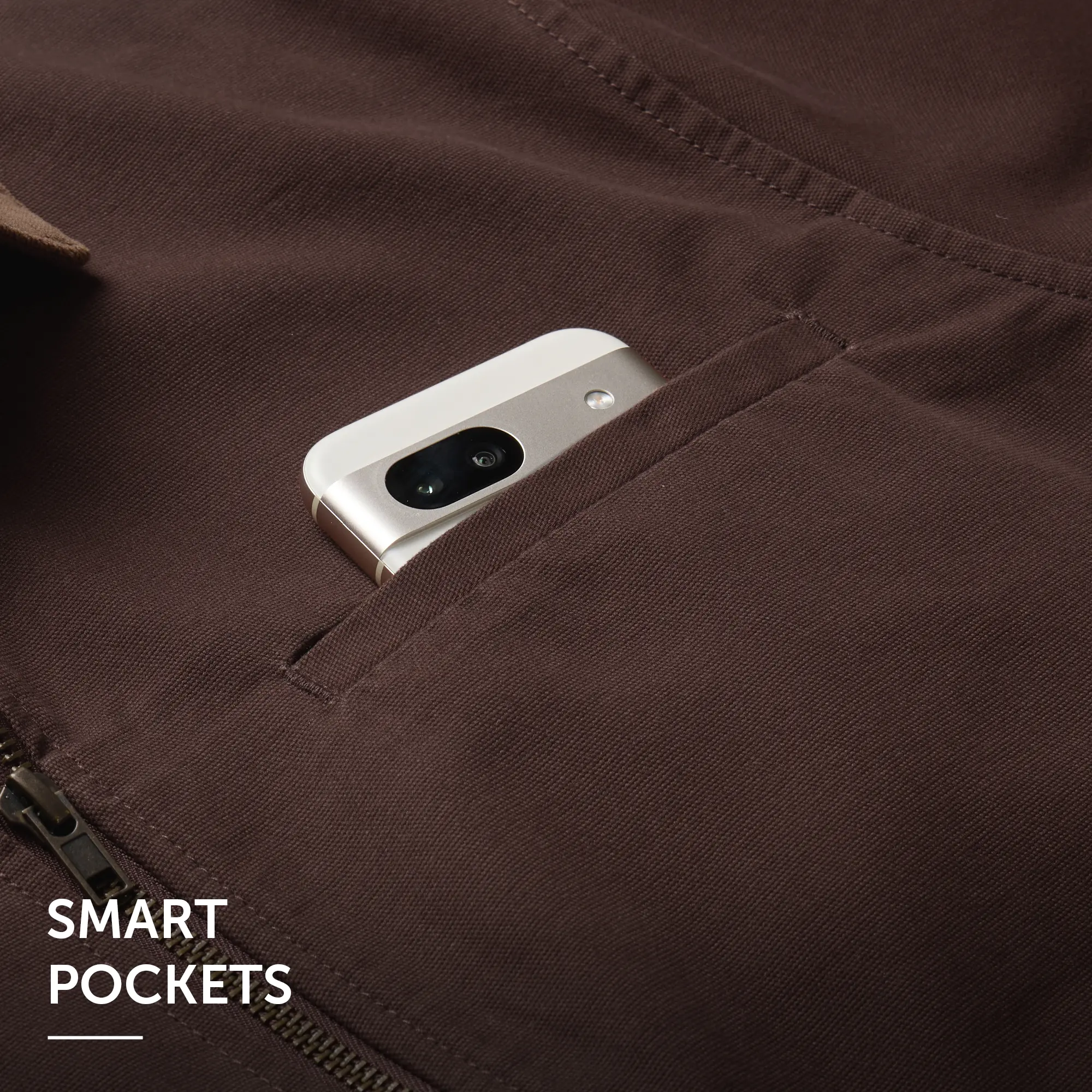 Cotton Canvas Jacket - Espresso Brown - Image 4