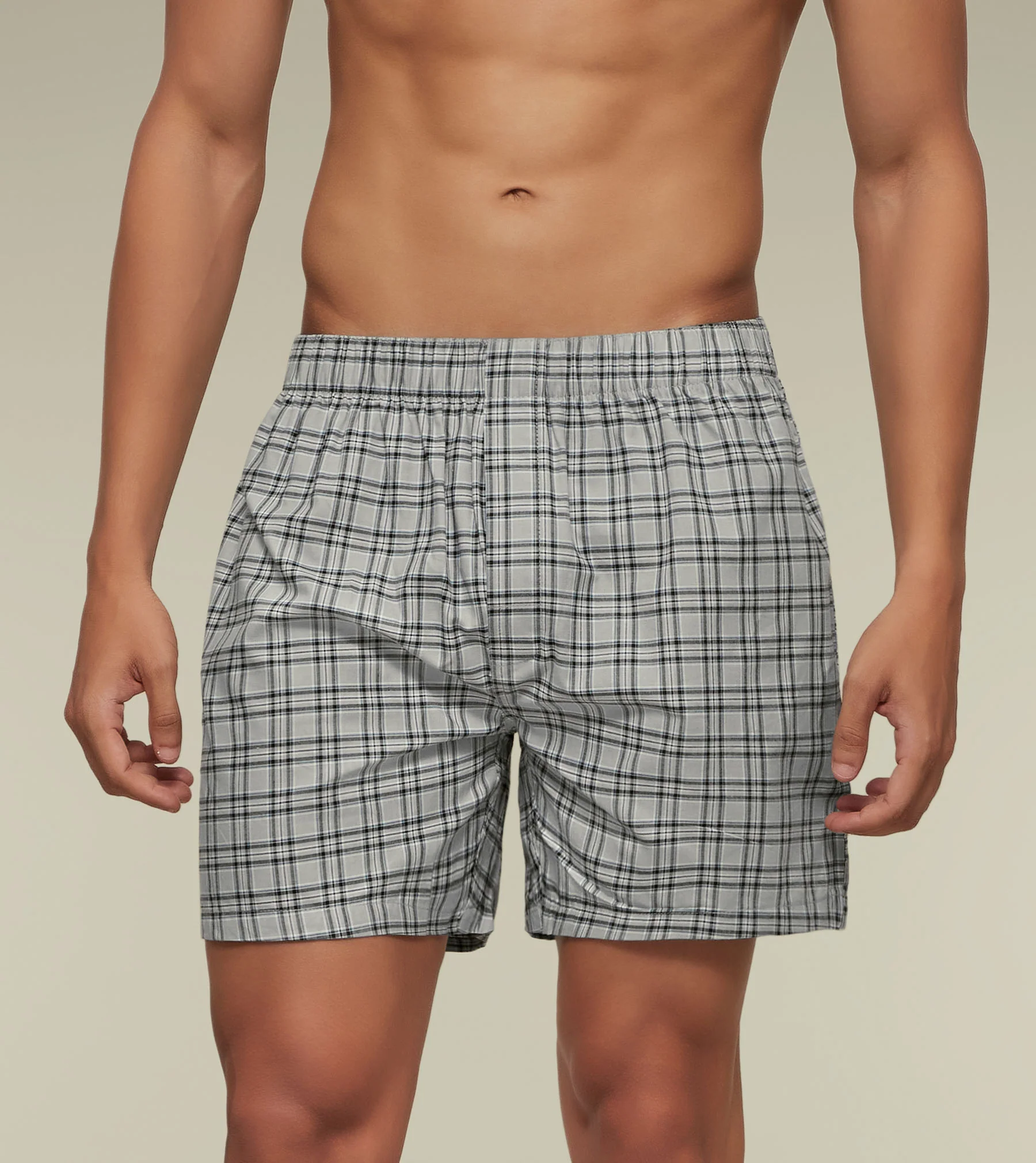 Checkmate Combed Cotton Boxers Steely