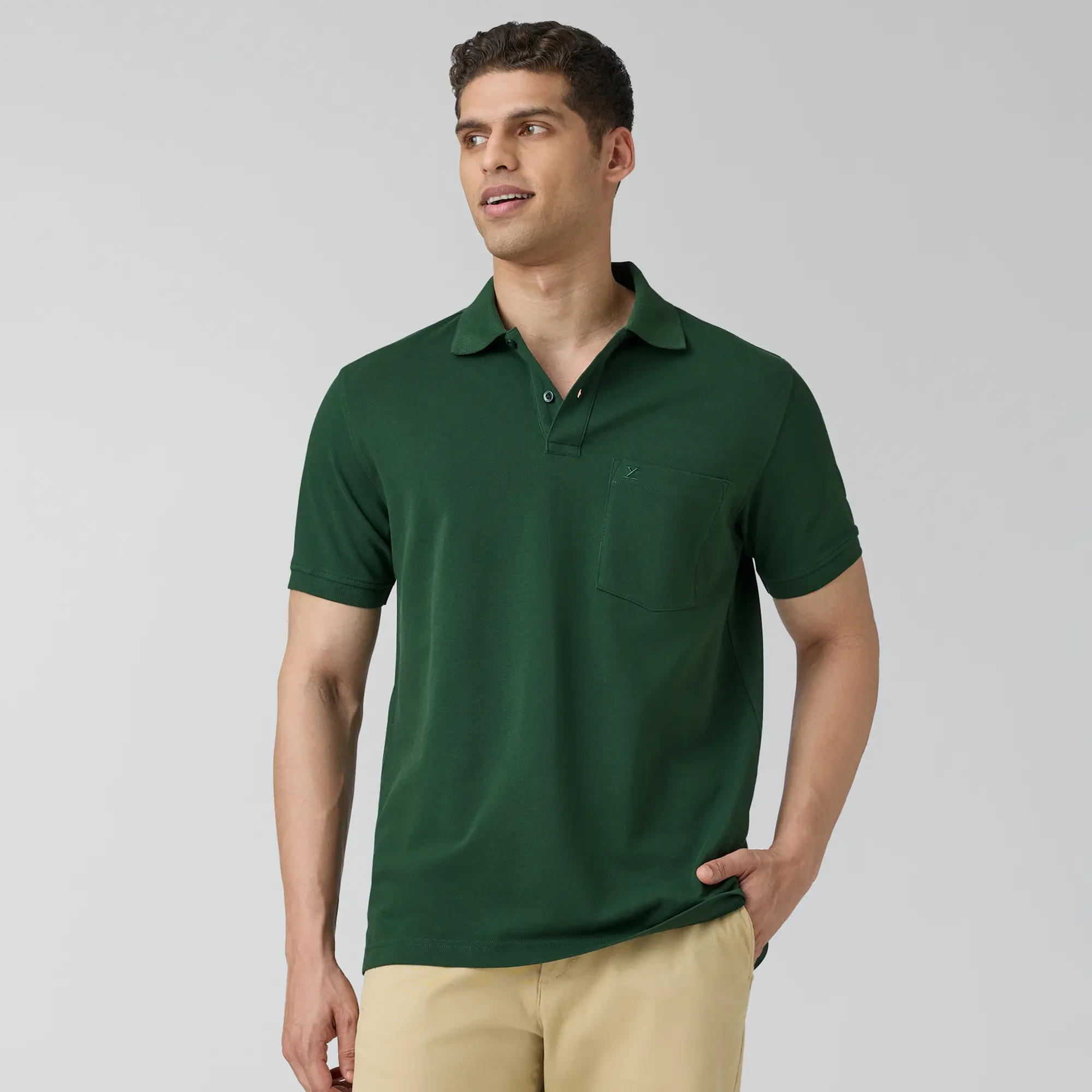 Code Polo T-shirts Basil Green