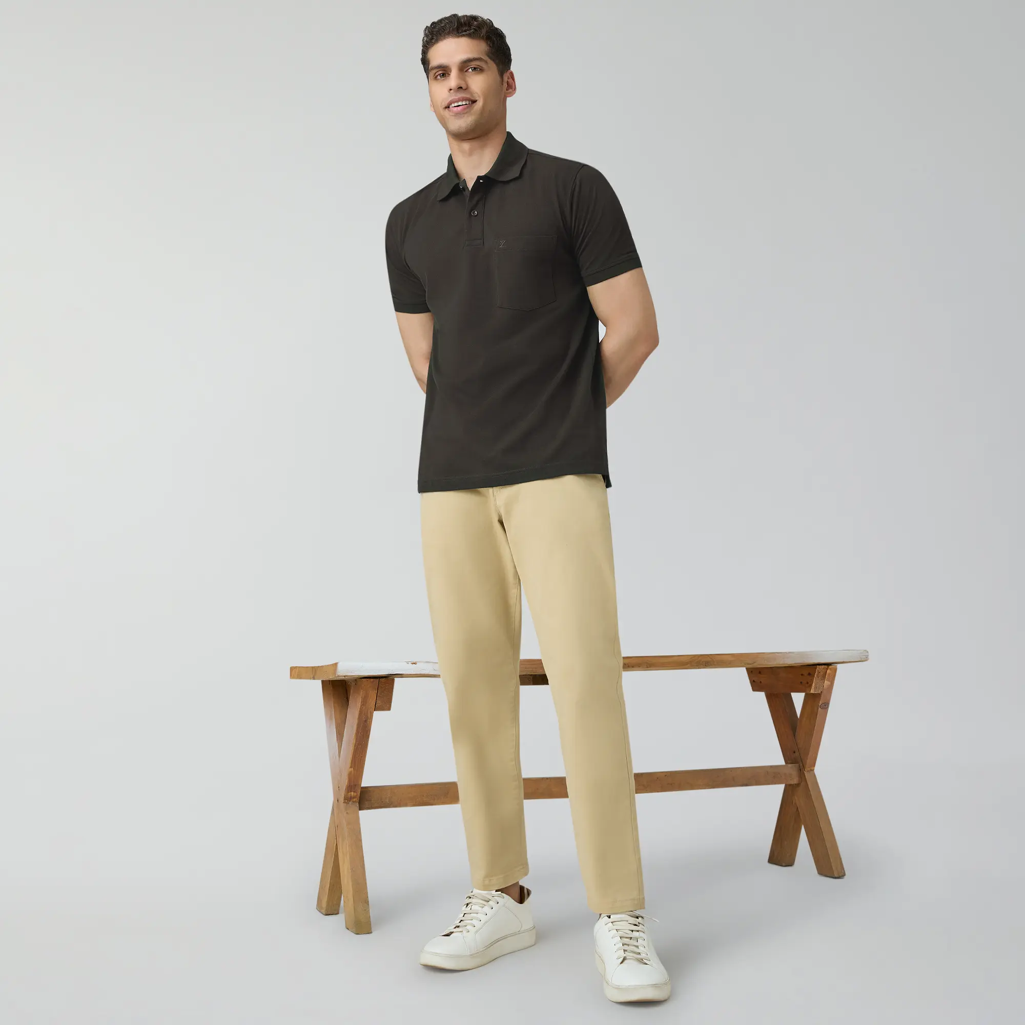 Code Polo T-shirts Mocha Brown - Image 2